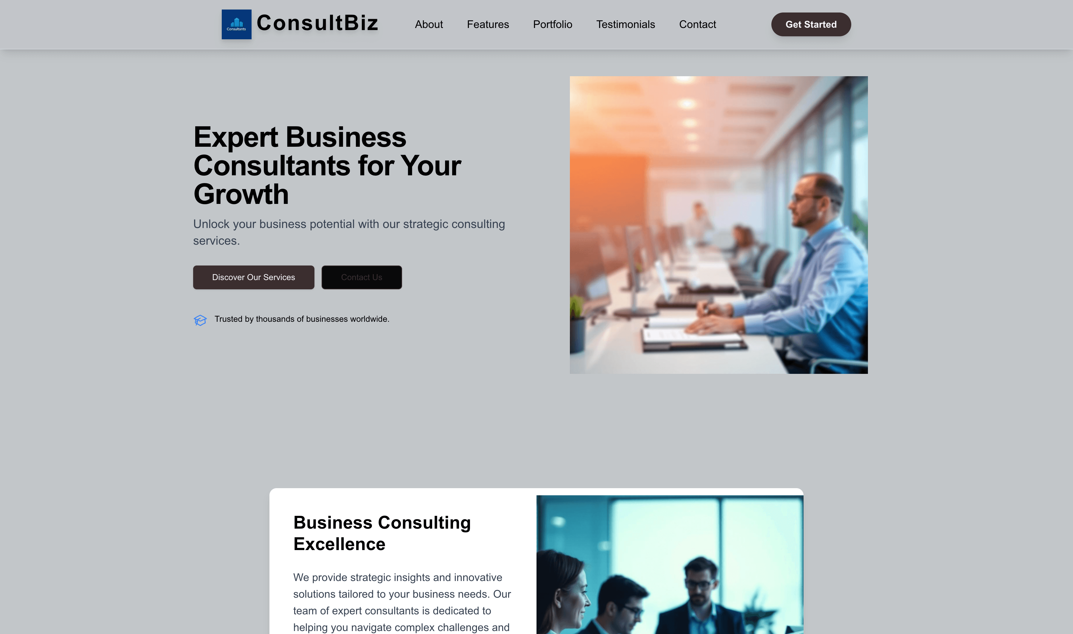 Transform a Business Consultants (Blue) Website Template into Website in Minutes