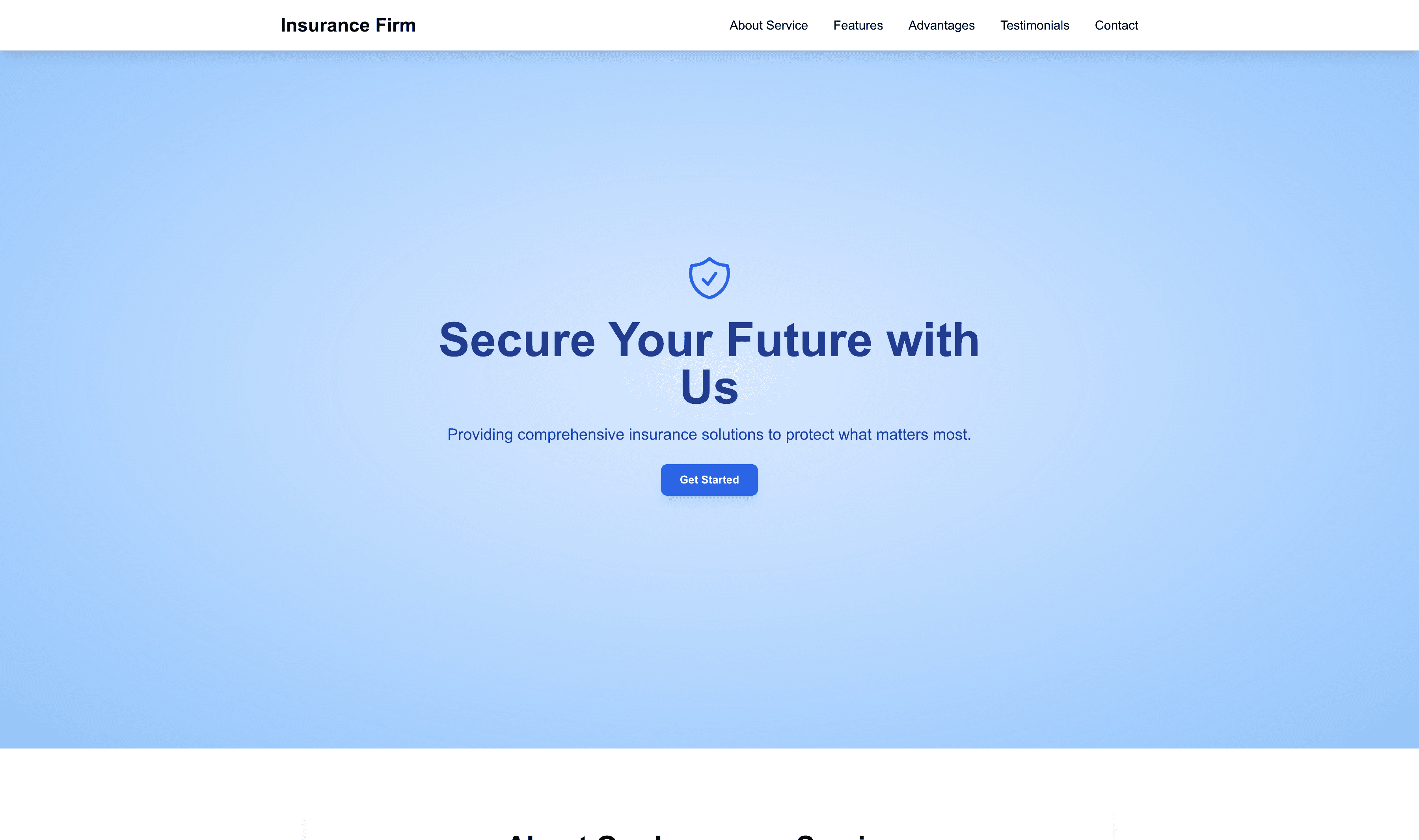 Transform a Insurance Firm (Blue) Website Template into Website in Minutes