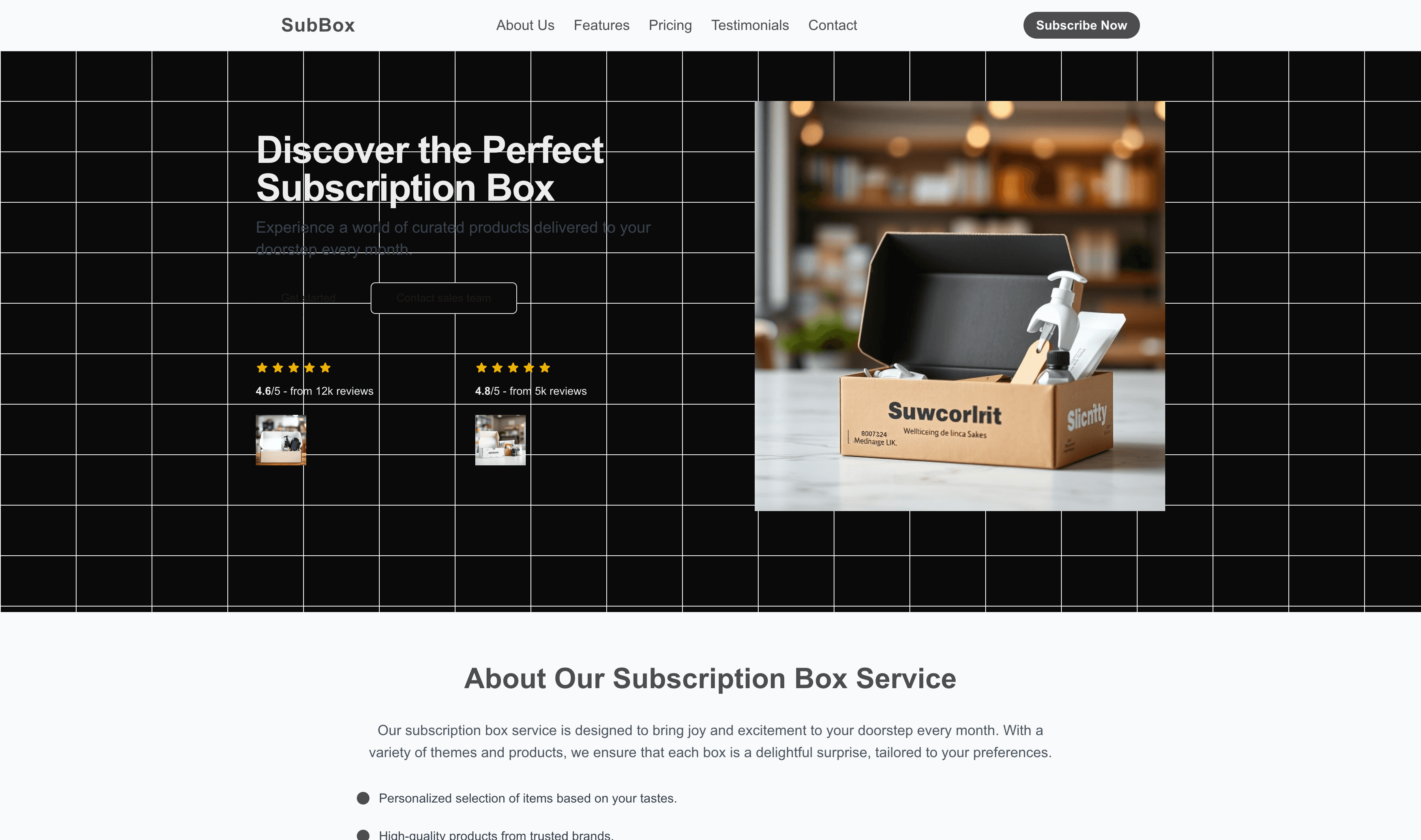 Transform a Subscription Box Company Website Template into Website in Minutes
