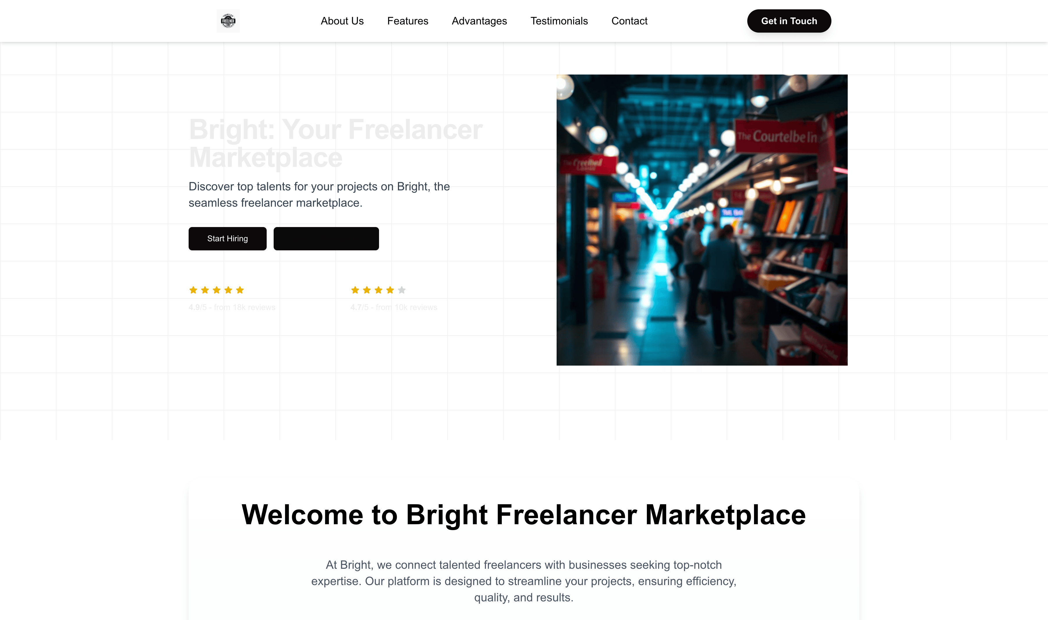 Transform a Freelancer Marketplace (Bright) Website Template into Website in Minutes