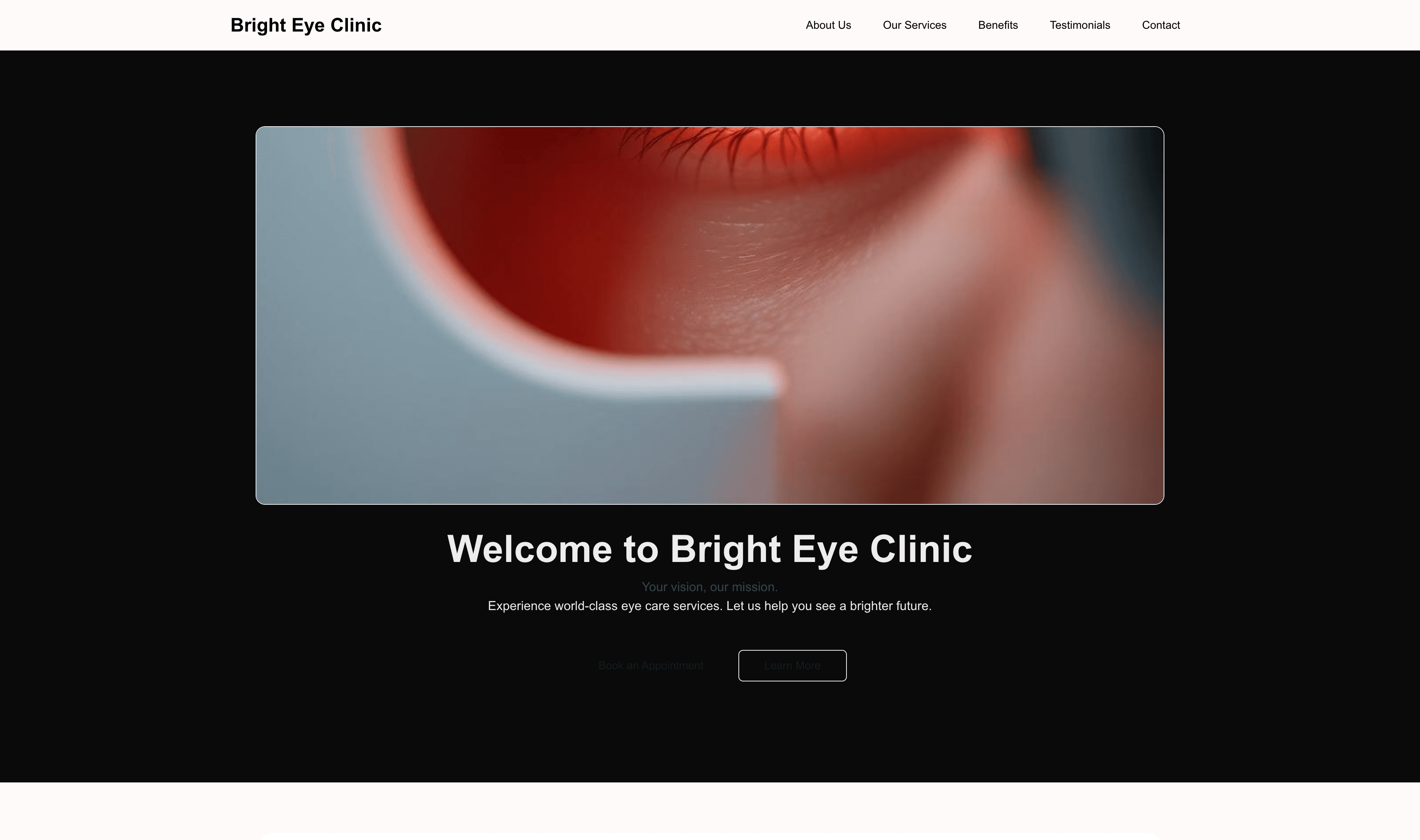 Transform a Eye Clinic (Bright) Website Template into Website in Minutes
