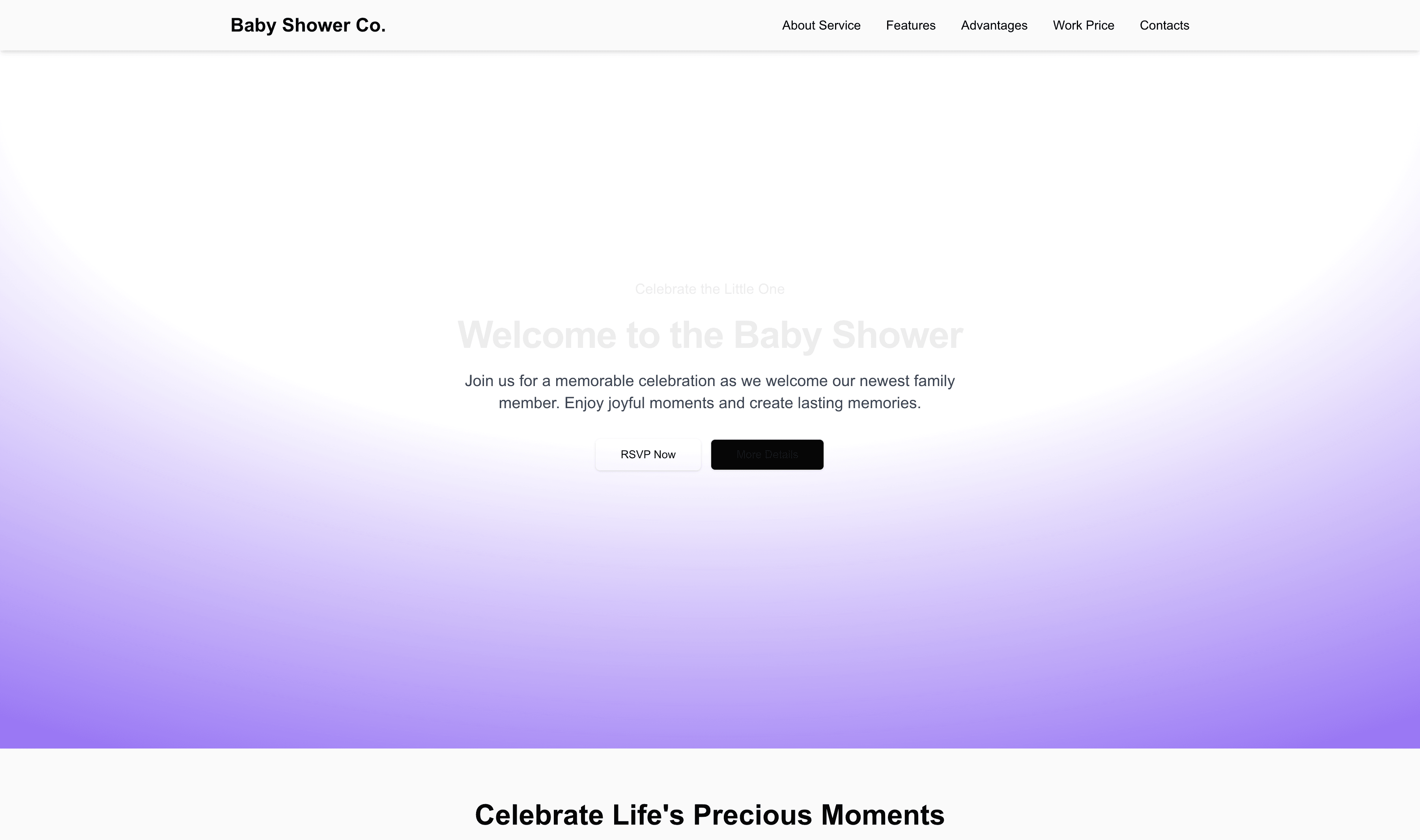 Transform a Baby Shower Website Template into Website in Minutes