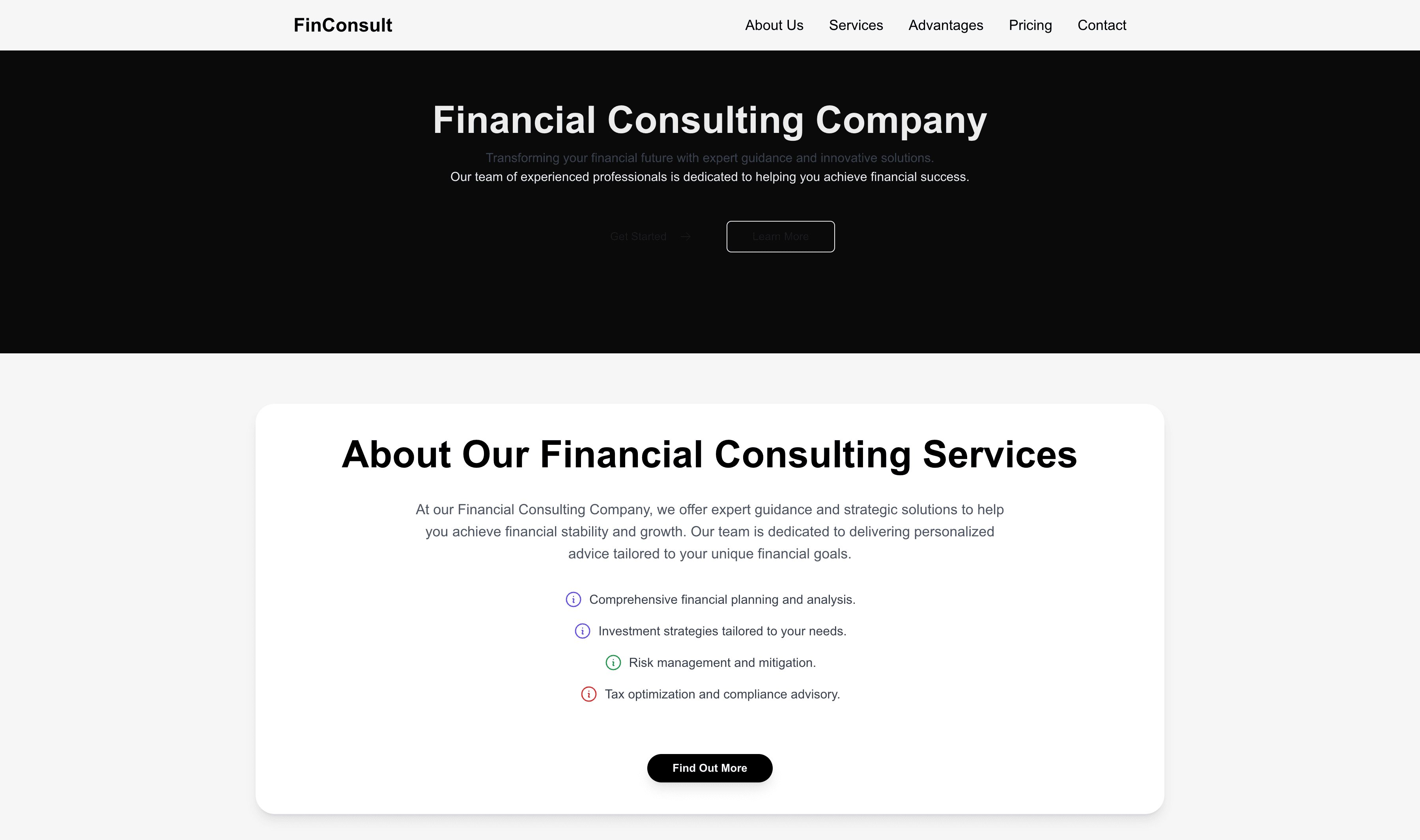 Transform a Financial Consulting Company Website Template into Website in Minutes