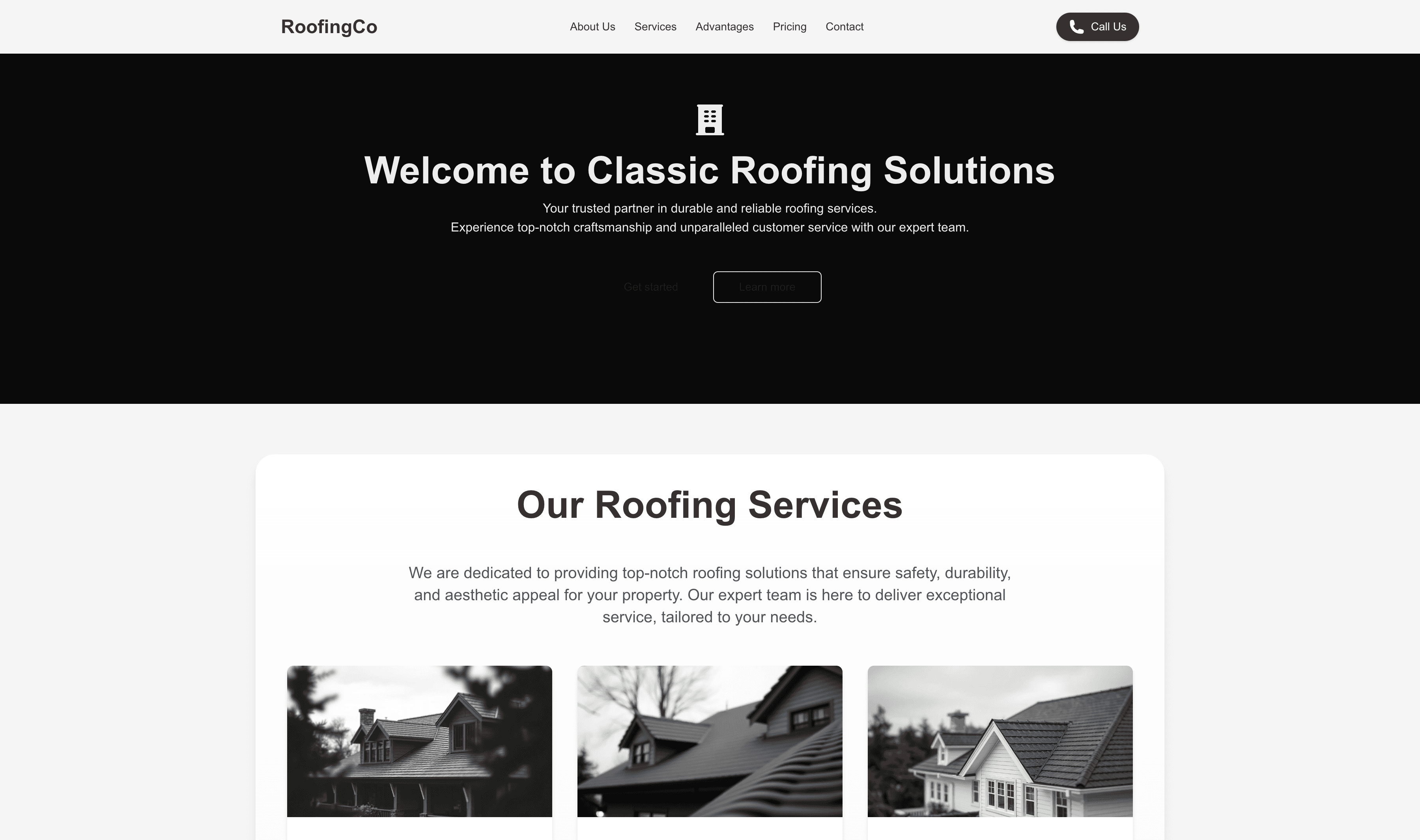 Transform a Roofing Company (Classic) Website Template into Website in Minutes