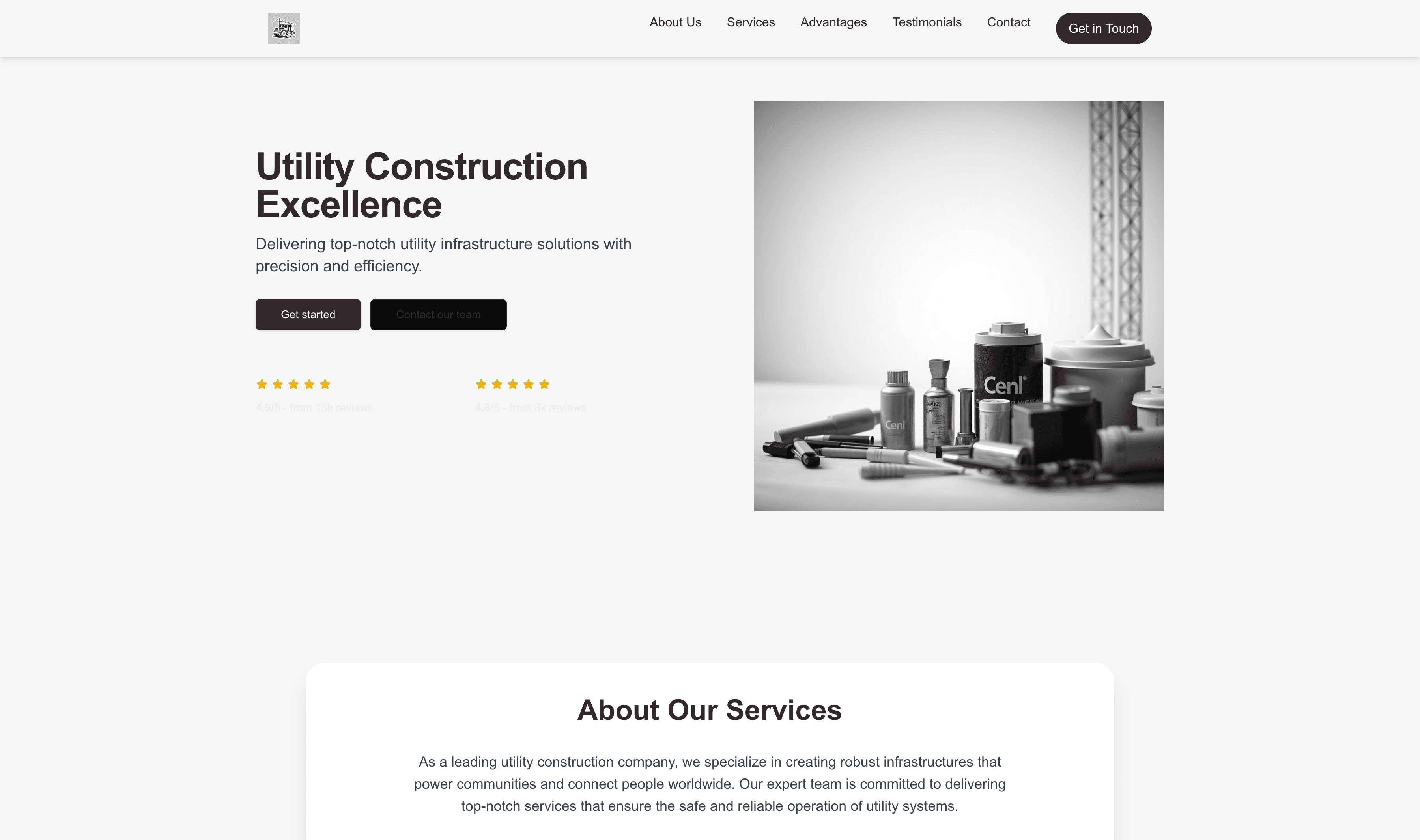 Transform a Utility Construction Company (Classic) Website Template into Website in Minutes