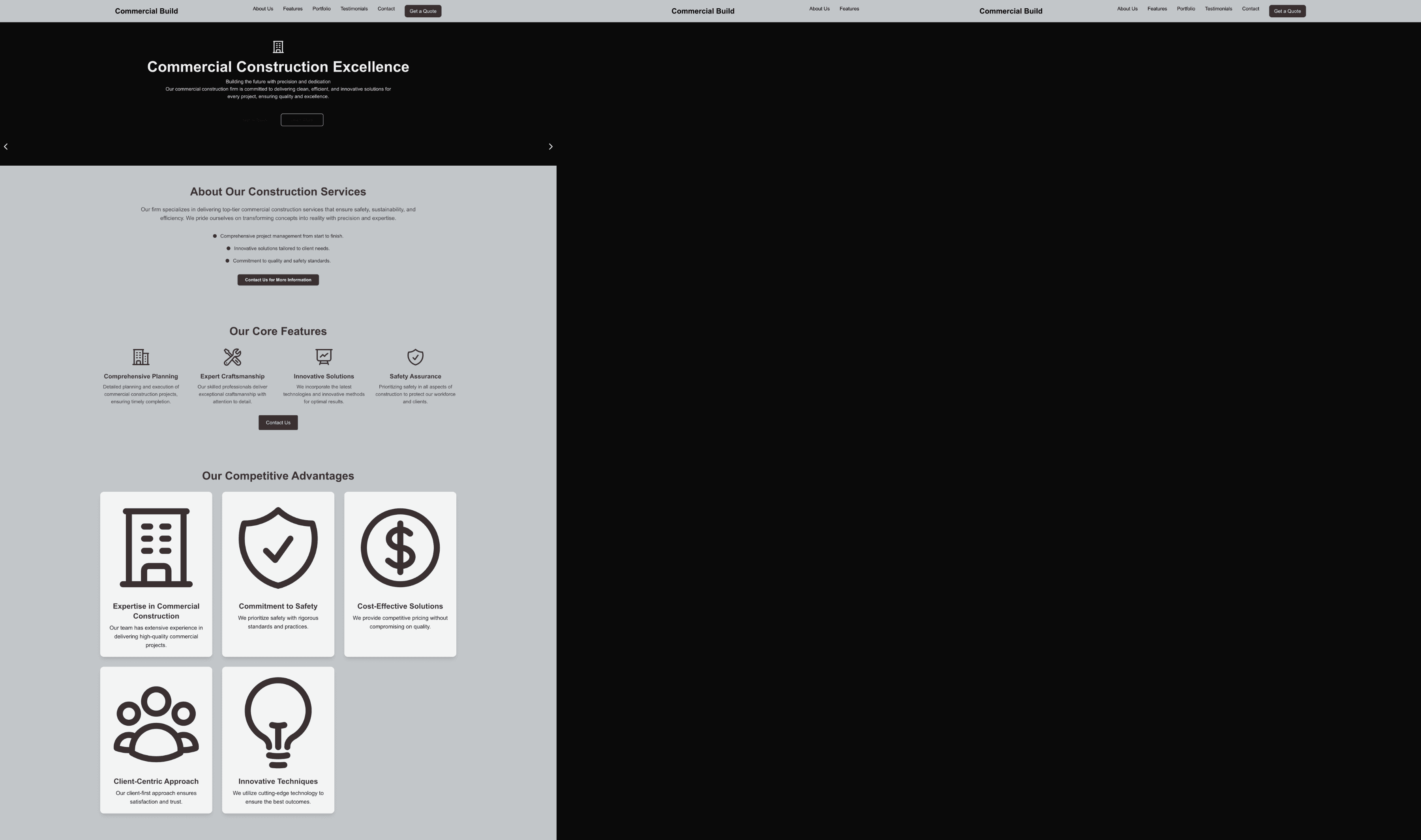 Transform a Commercial Construction Firm (Clean) Website Template into Website in Minutes