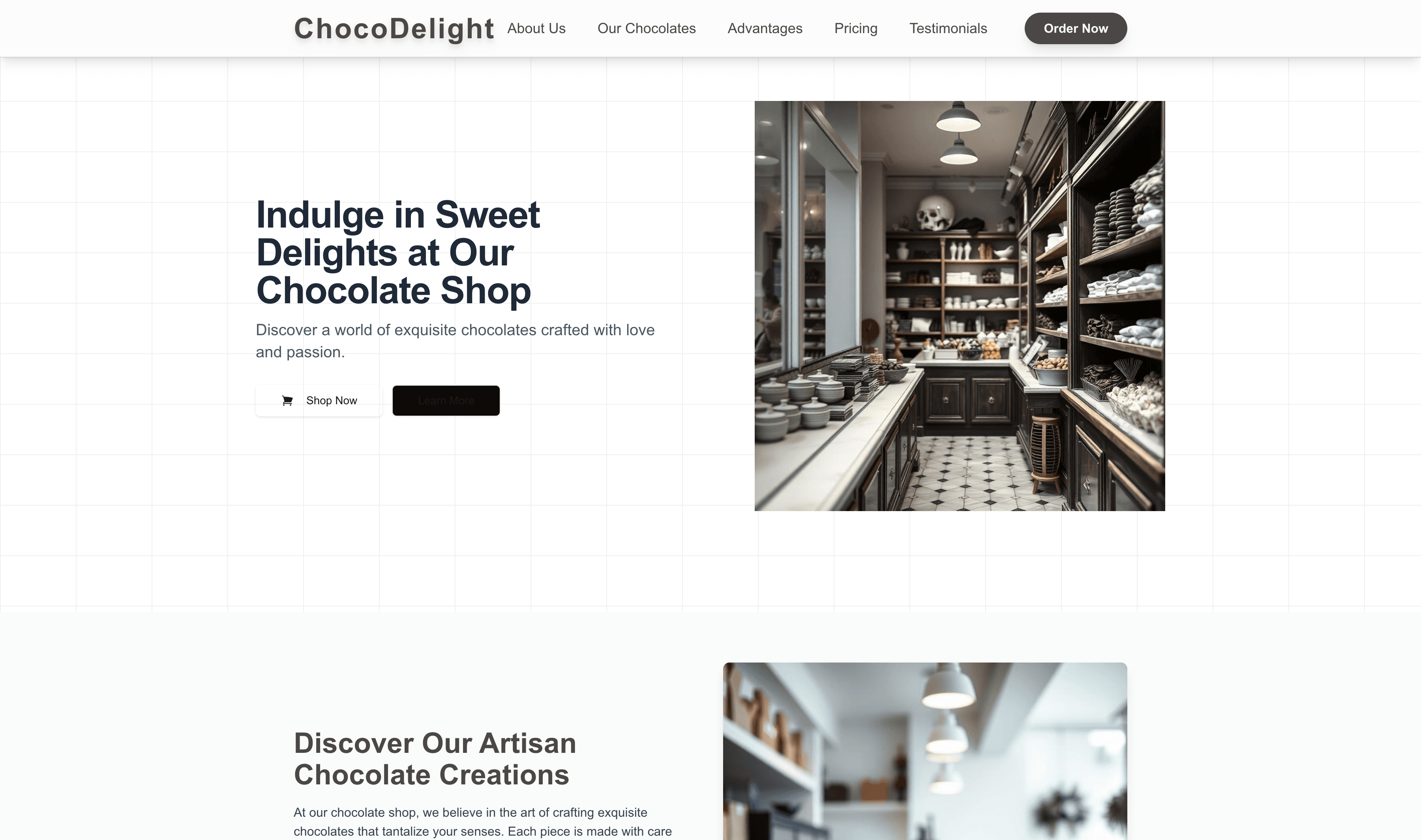 Transform a Chocolate Shop Website Template into Website in Minutes