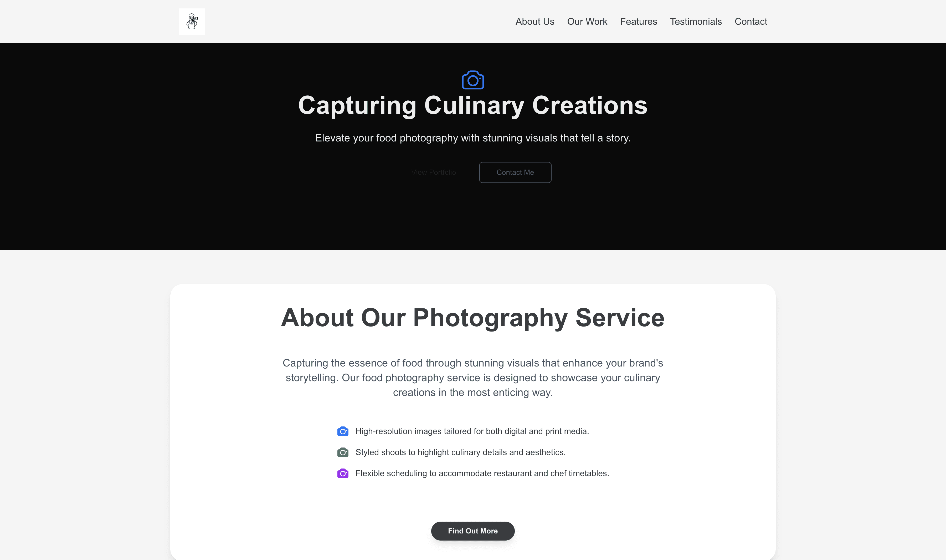 Transform a Food Photographer Website Template into Website in Minutes