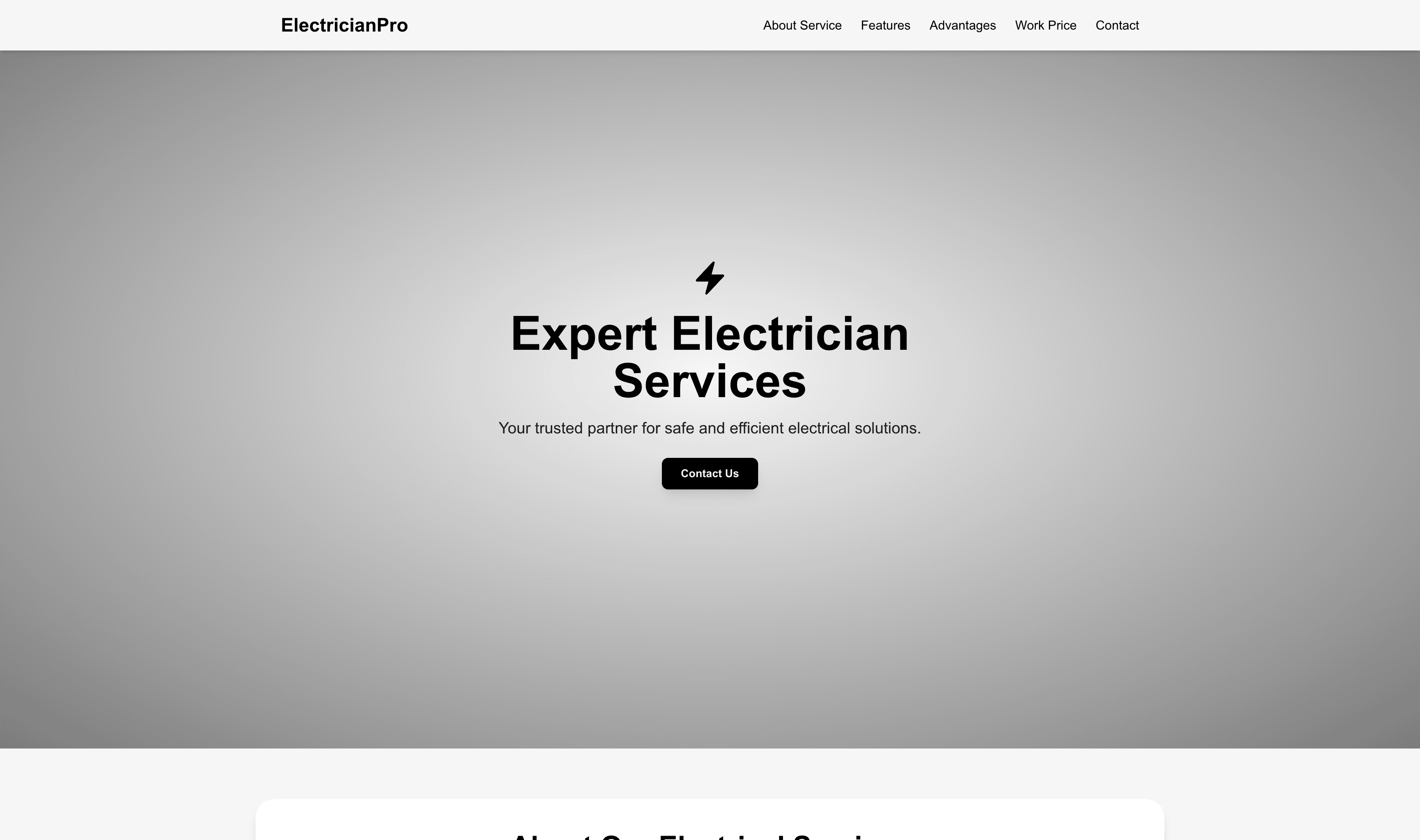 Transform a Electrician (Dark) Website Template into Website in Minutes