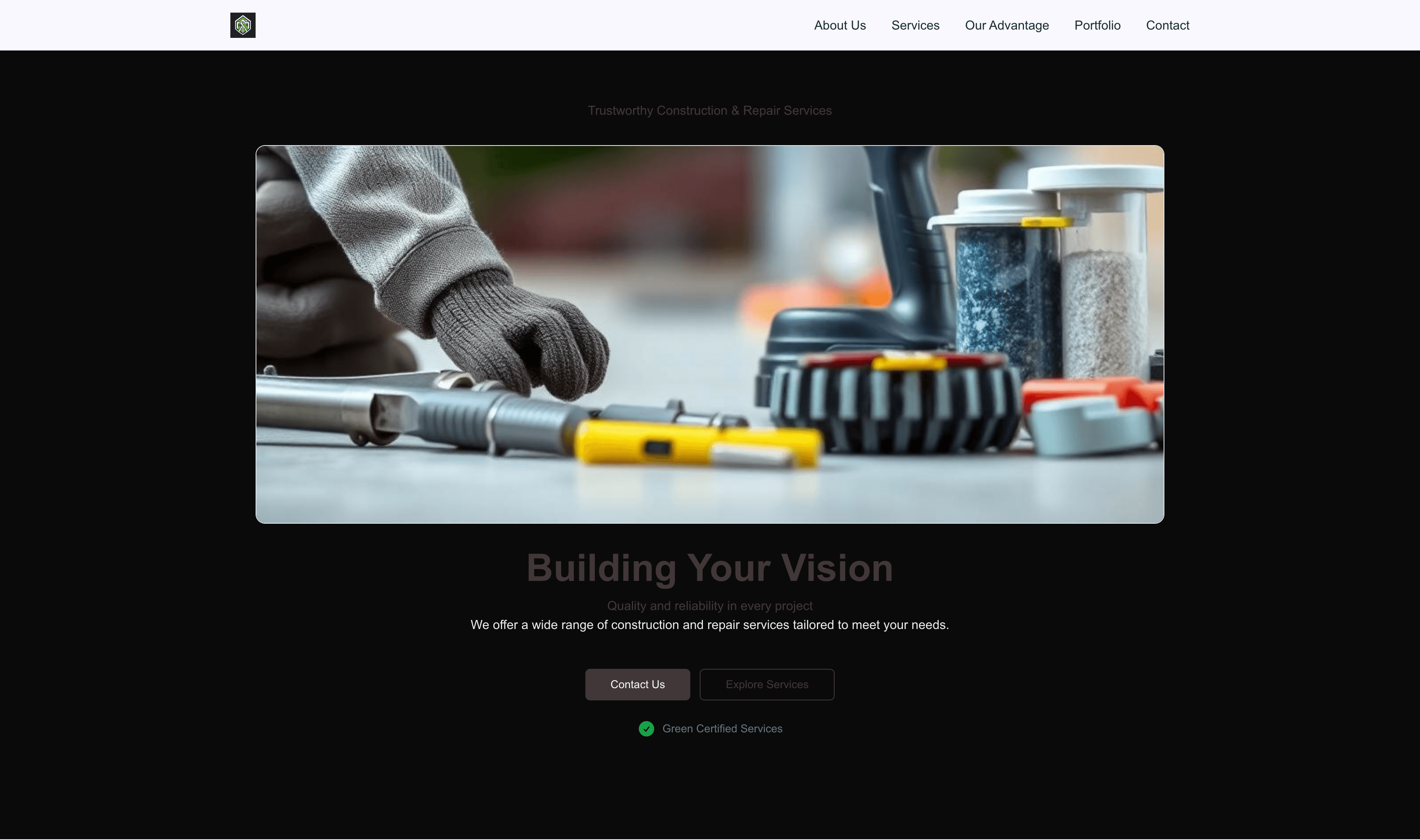 Transform a Construction & Repair Services (Green) Website Template into Website in Minutes