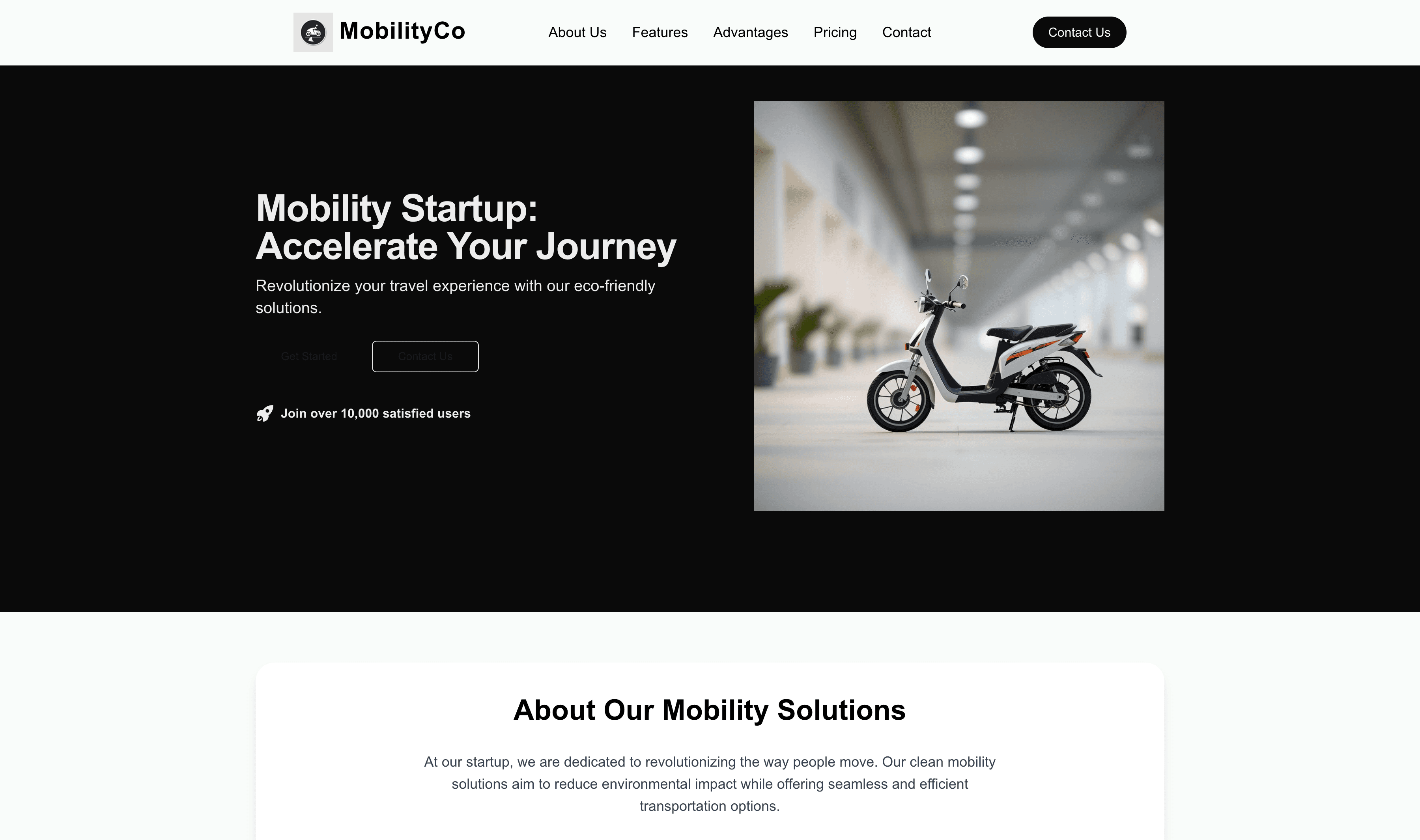 Transform a Mobility Startup Company (Clean) Website Template into Website in Minutes