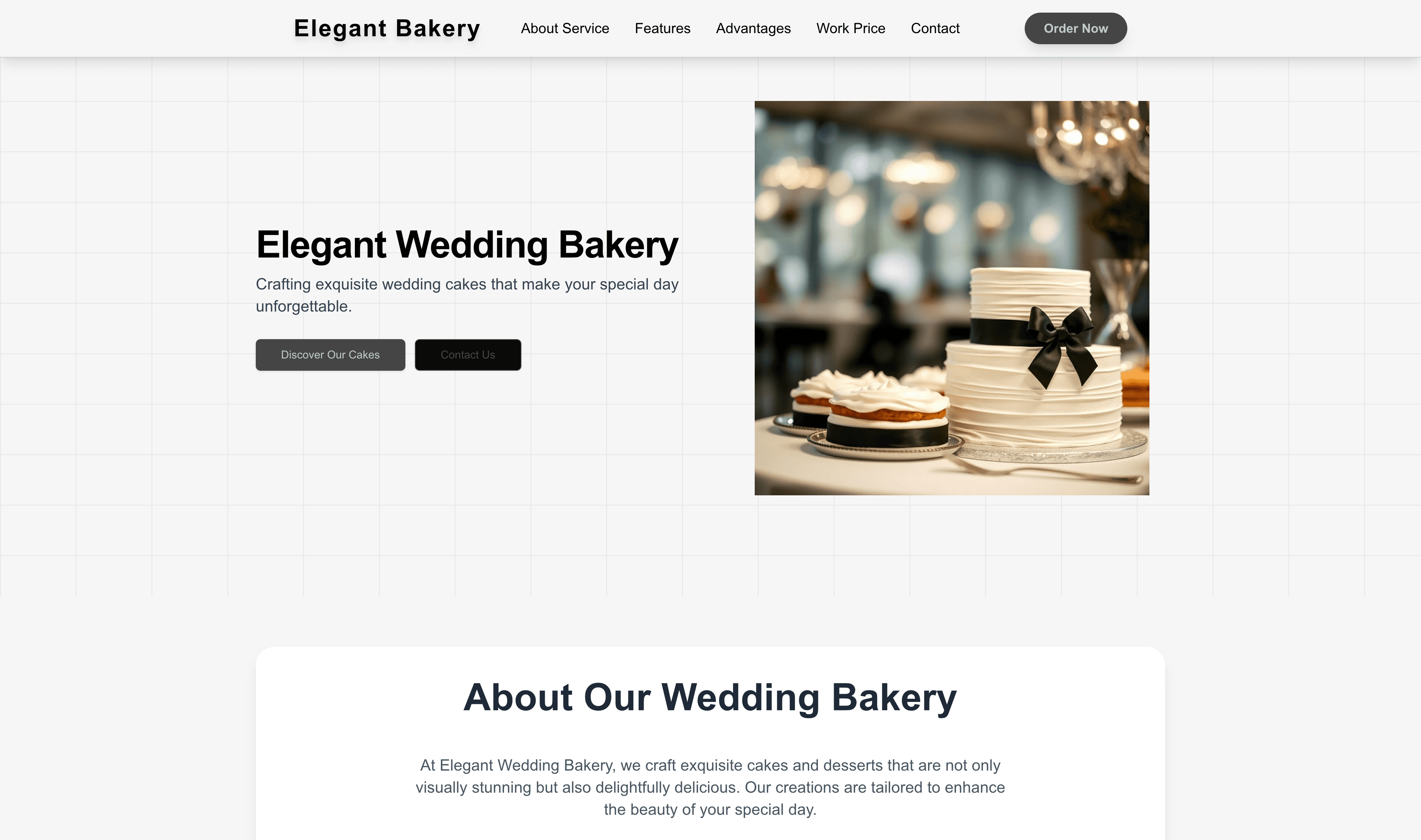 Transform a Wedding Bakery (Elegant) Website Template into Website in Minutes