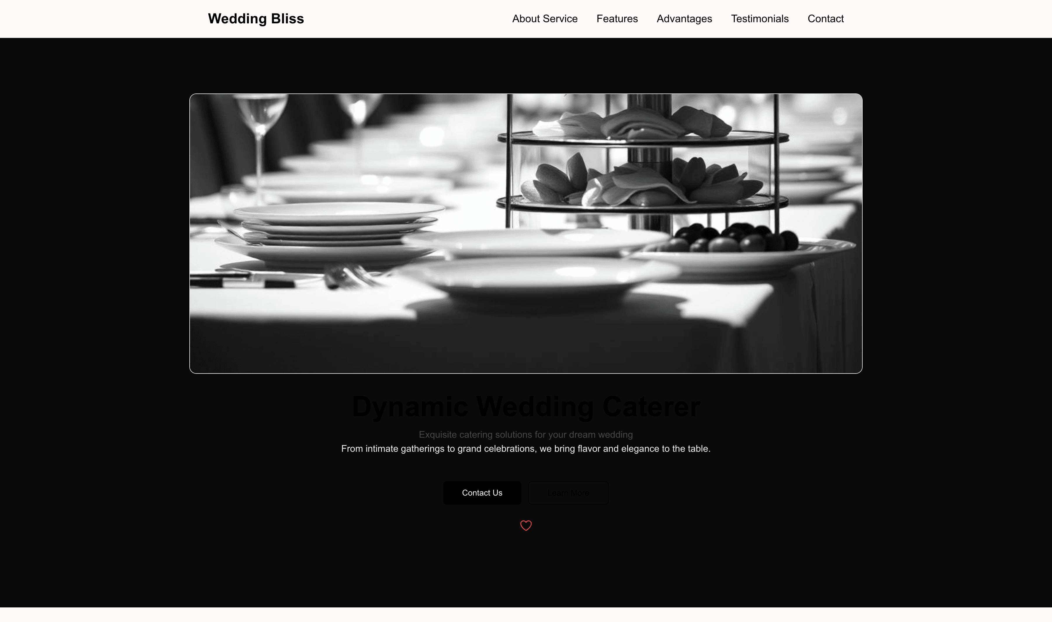 Transform a Wedding Caterer (Dynamic) Website Template into Website in Minutes