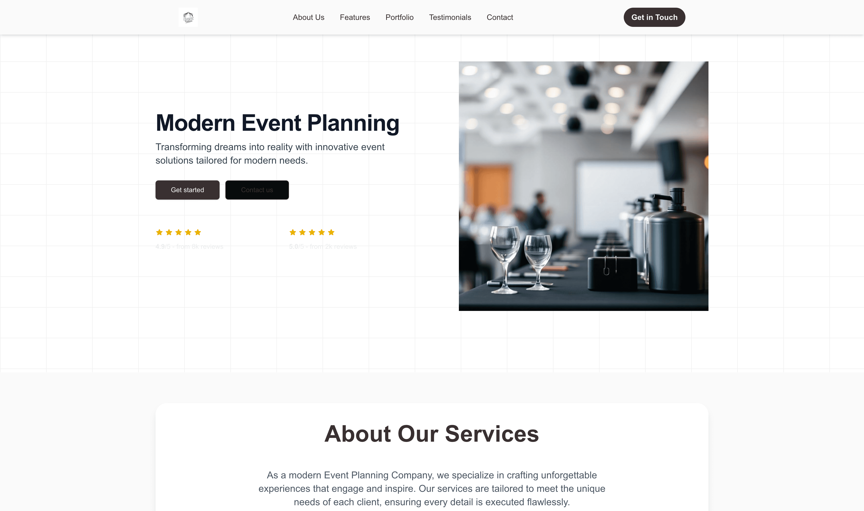 Transform a Event Planning Company (Modern) Website Template into Website in Minutes