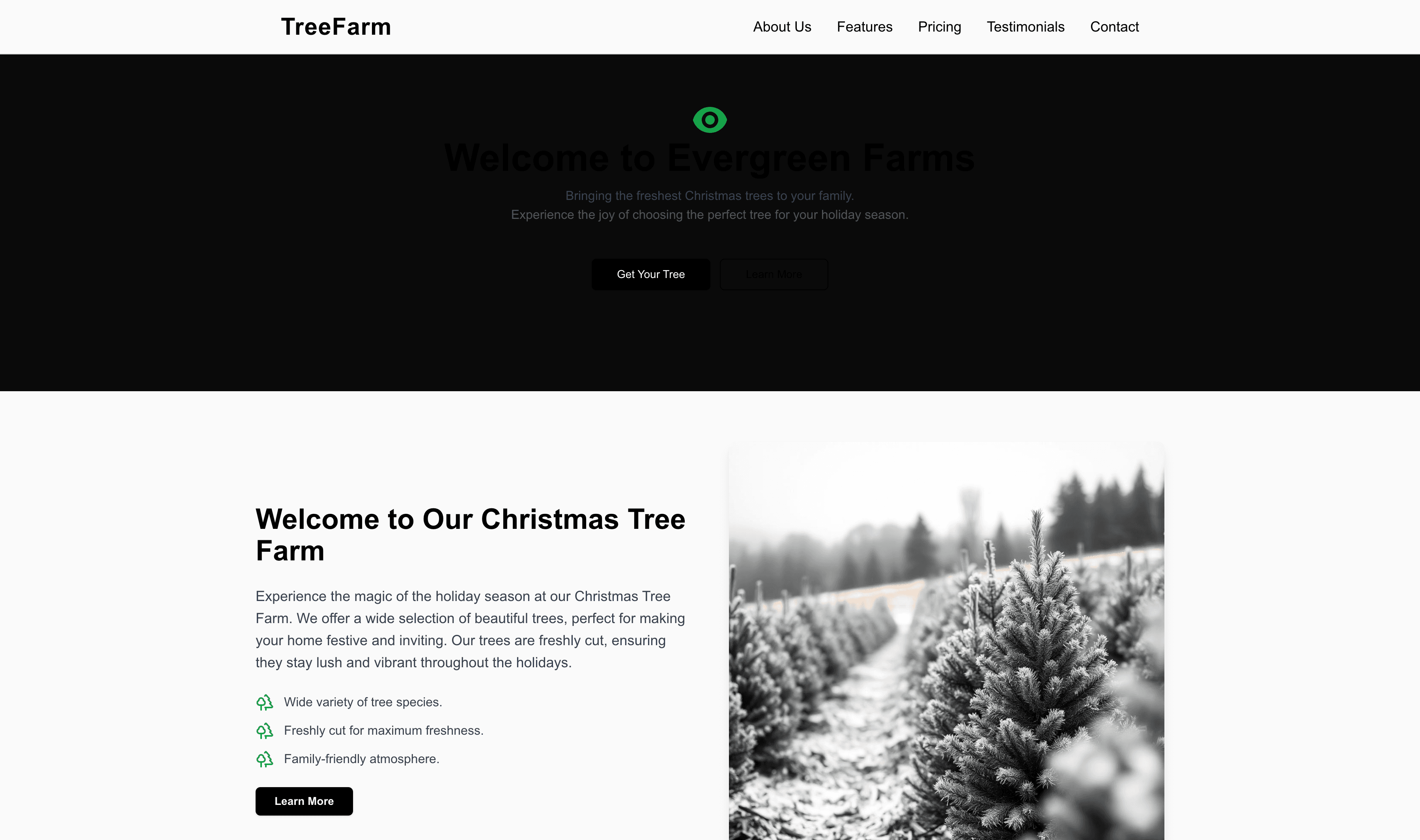 Transform a Christmas Tree Farm Website Template into Website in Minutes