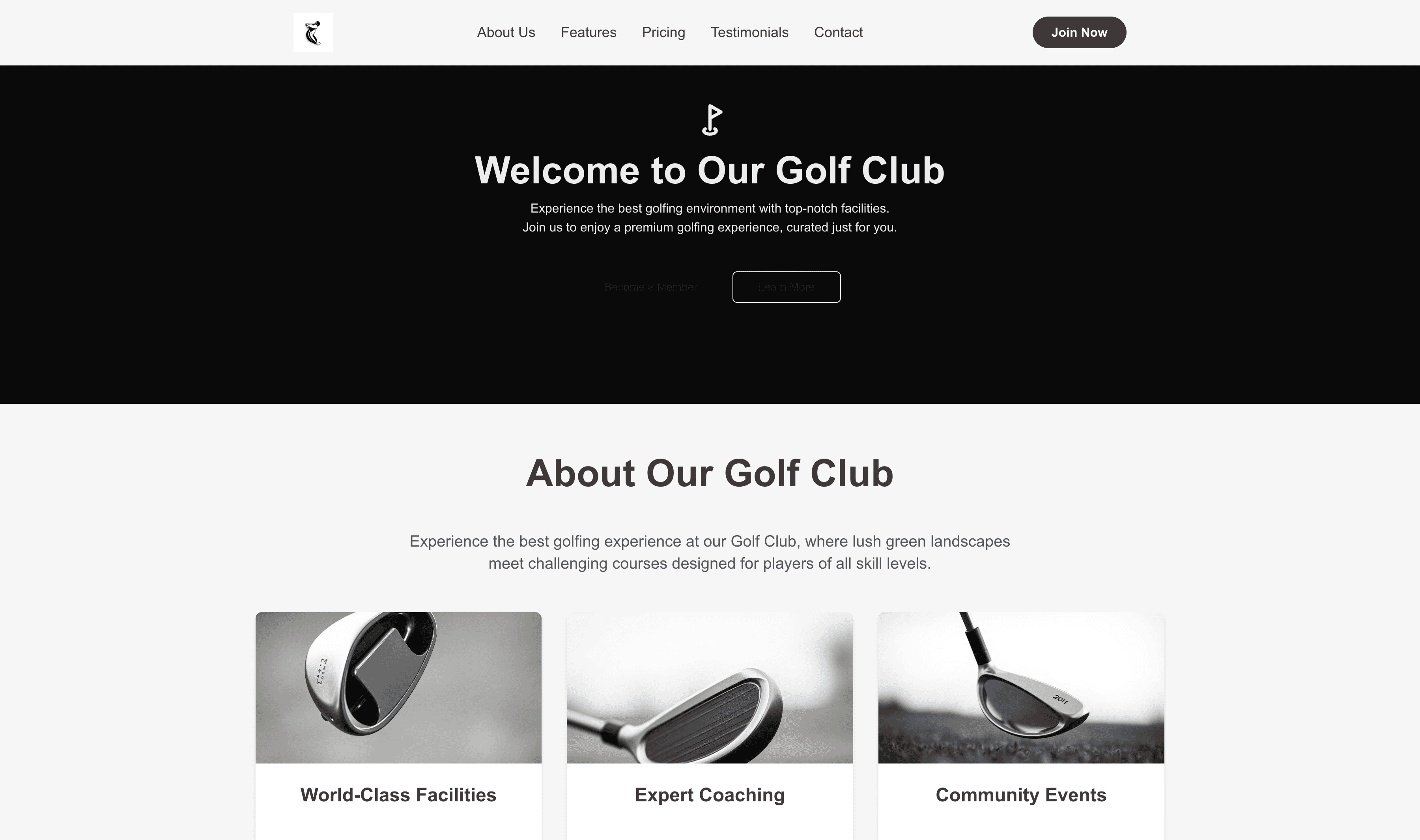 Transform a Golf Club Website Template into Website in Minutes