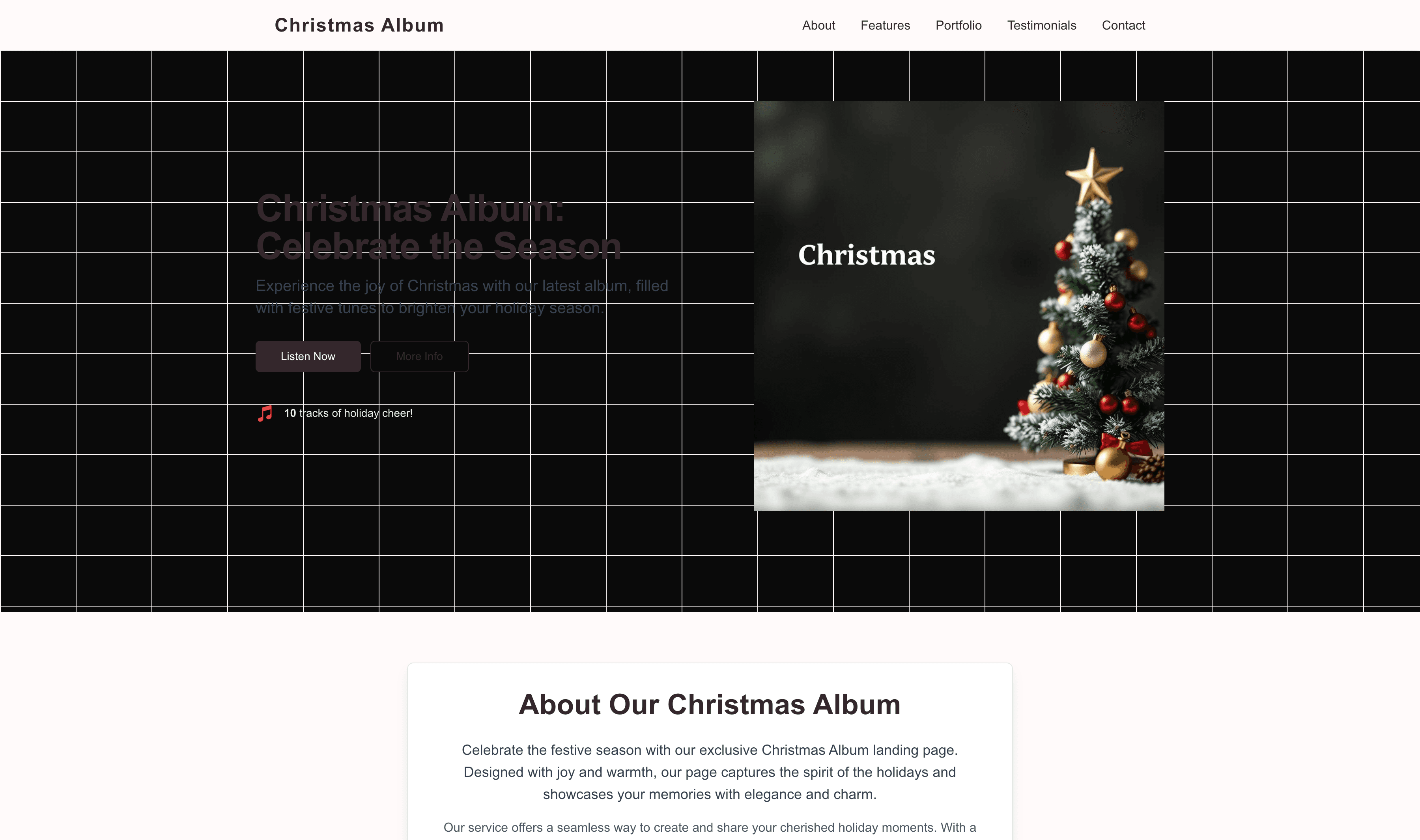 Transform a Christmas Album Landing Page Website Template into Website in Minutes
