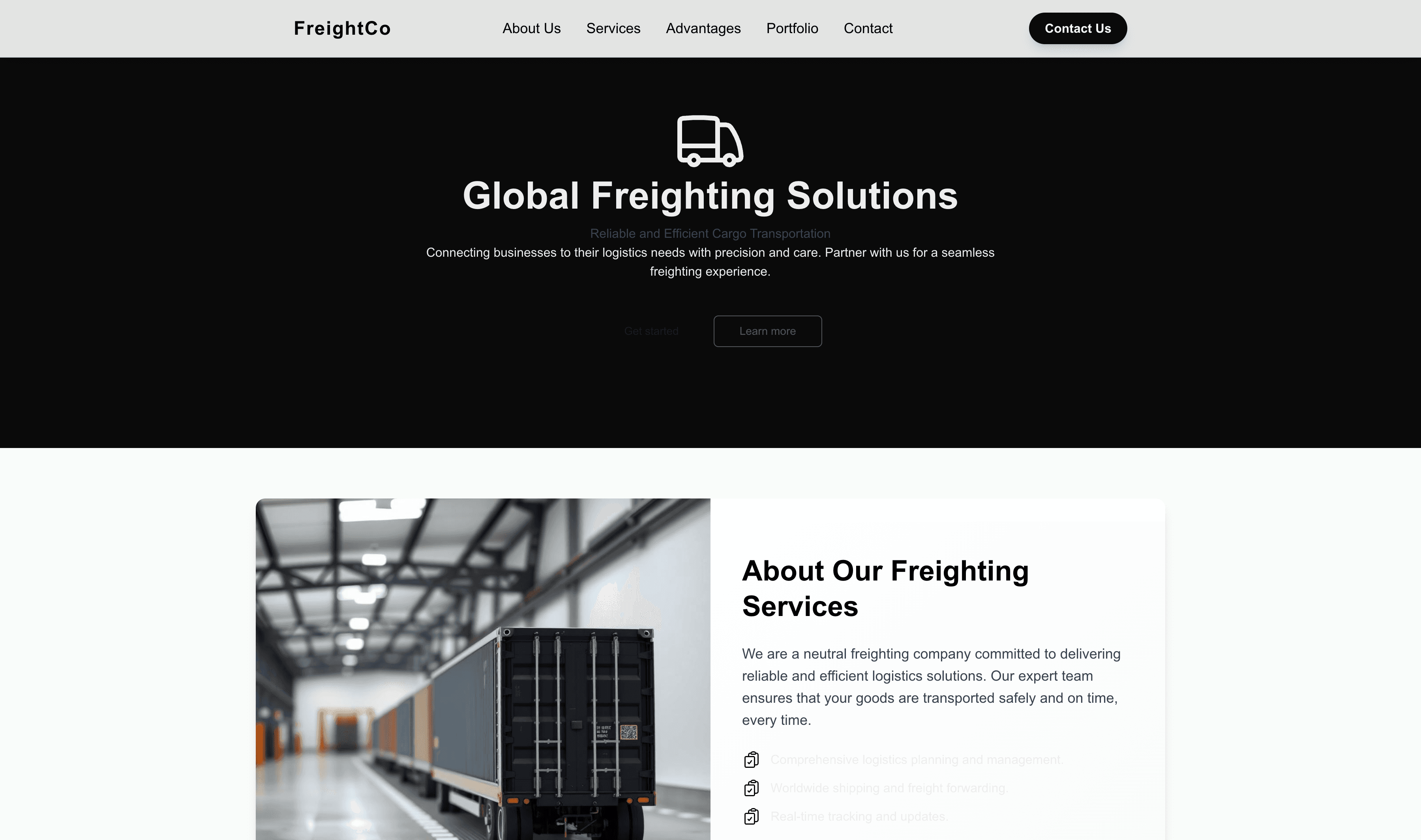 Transform a Freighting Company (Neutral) Website Template into Website in Minutes