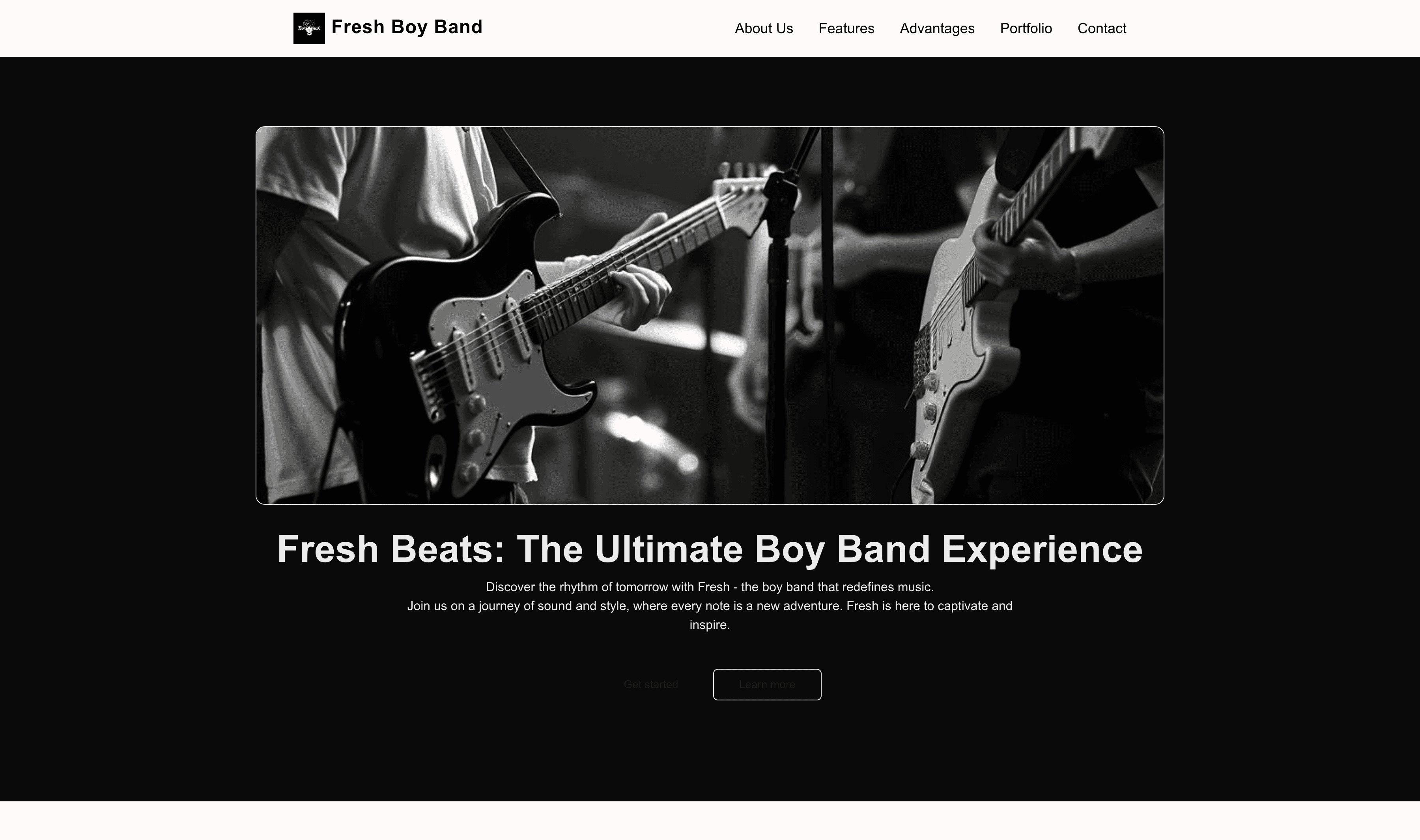 Transform a Boy Band (Fresh) Website Template into Website in Minutes