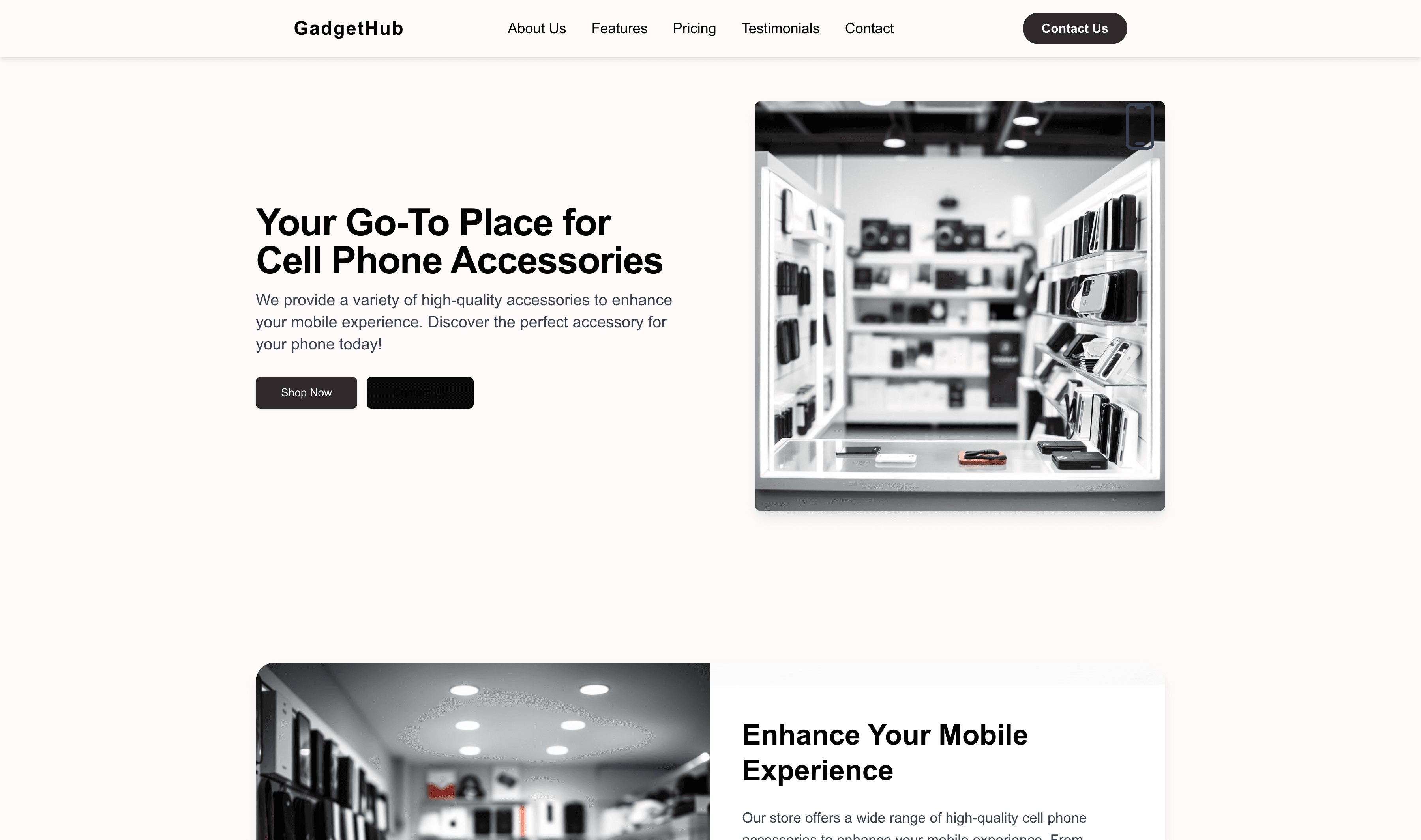 Transform a Cell Phone Accessories Store Website Template into Website in Minutes