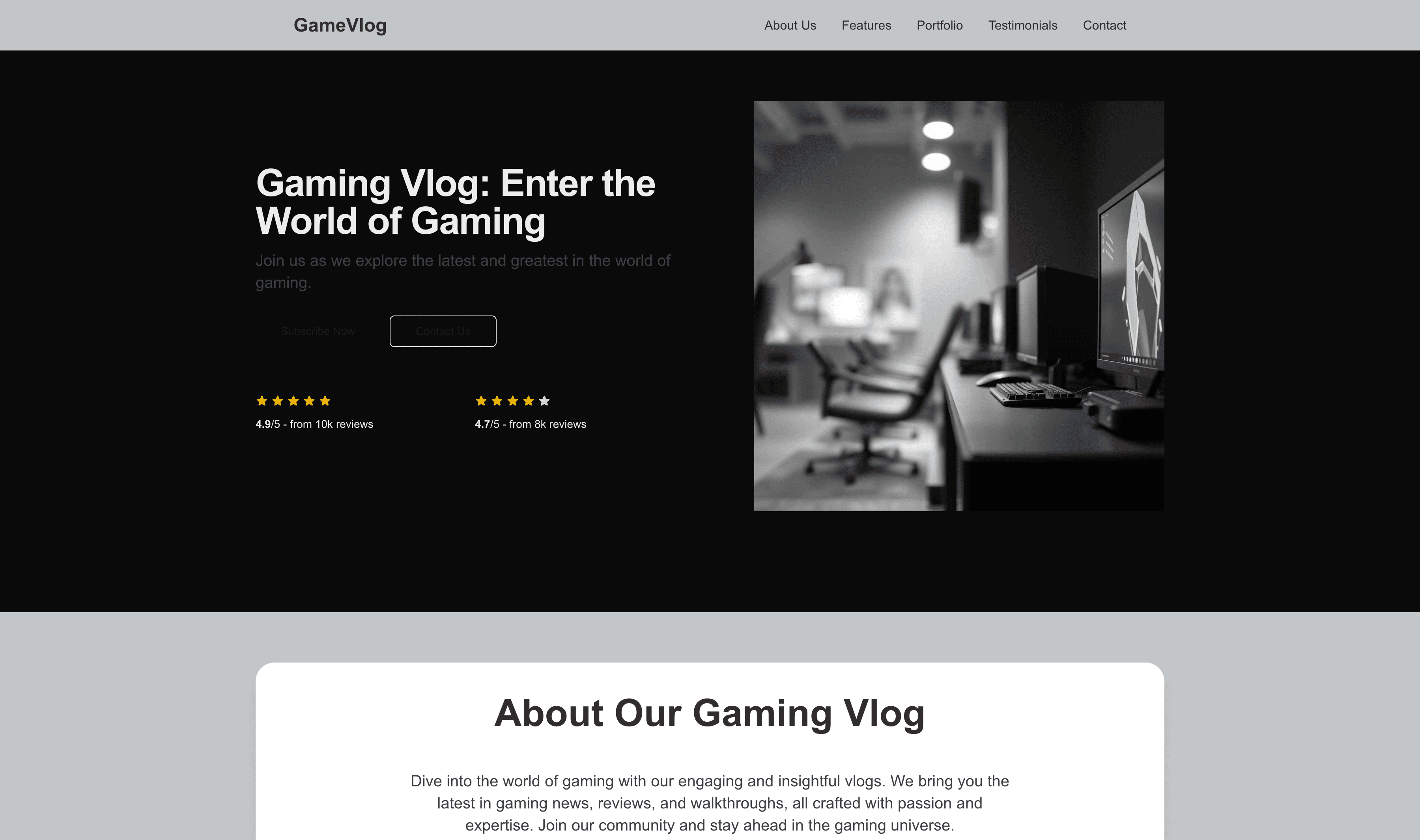 Transform a Gaming Vlog Website Template into Website in Minutes
