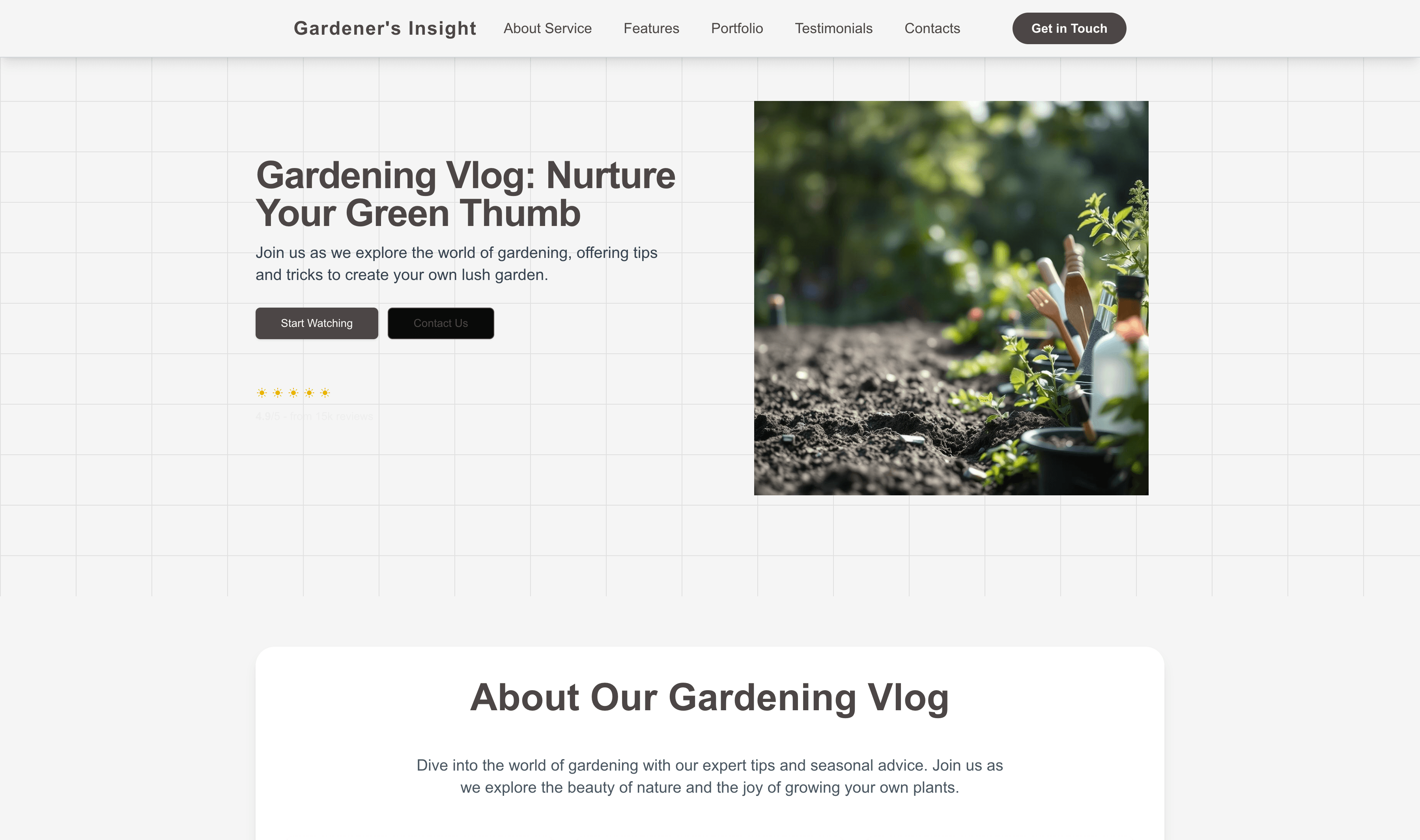Transform a Gardening Vlog Website Template into Website in Minutes