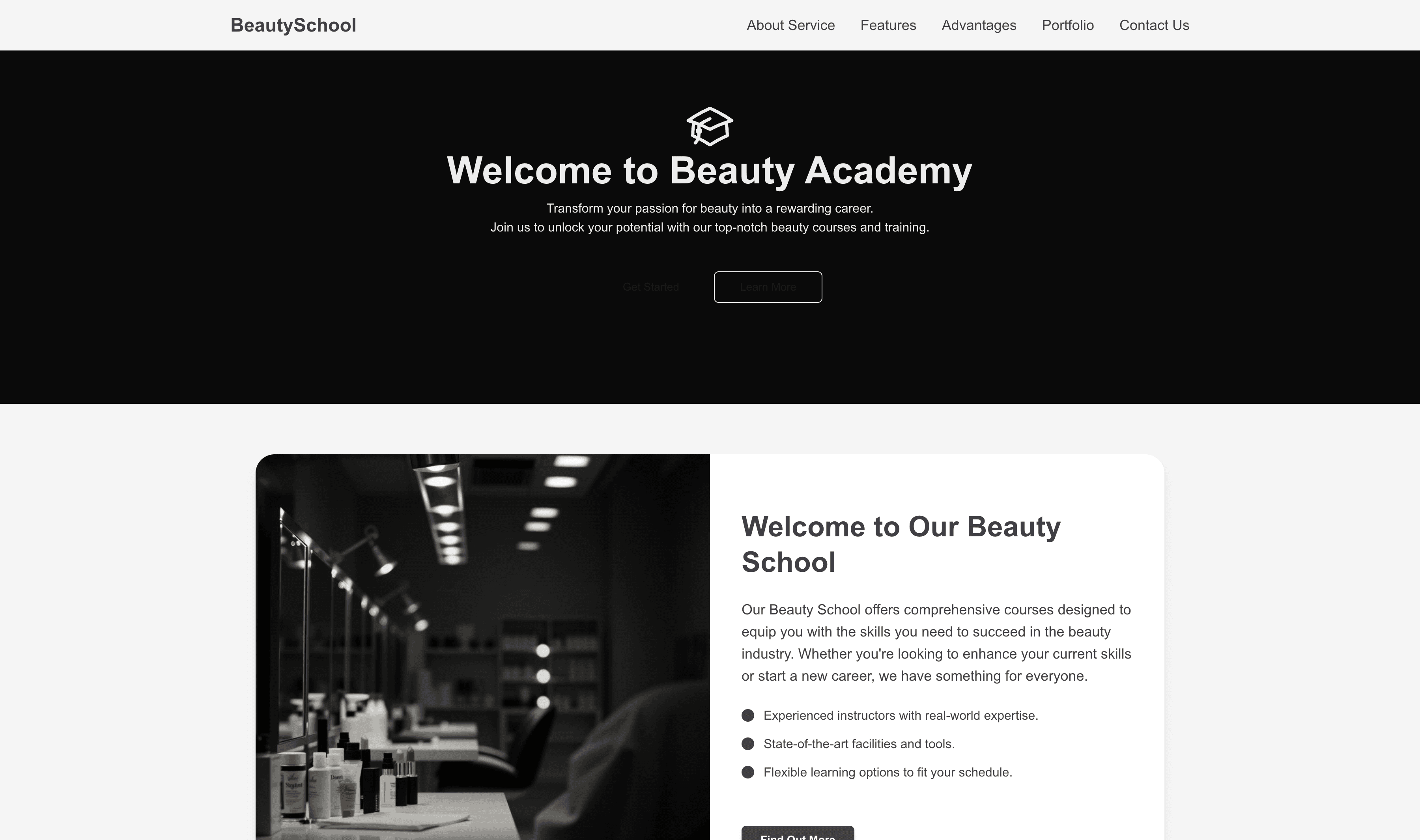 Transform a Beauty School Website Template into Website in Minutes