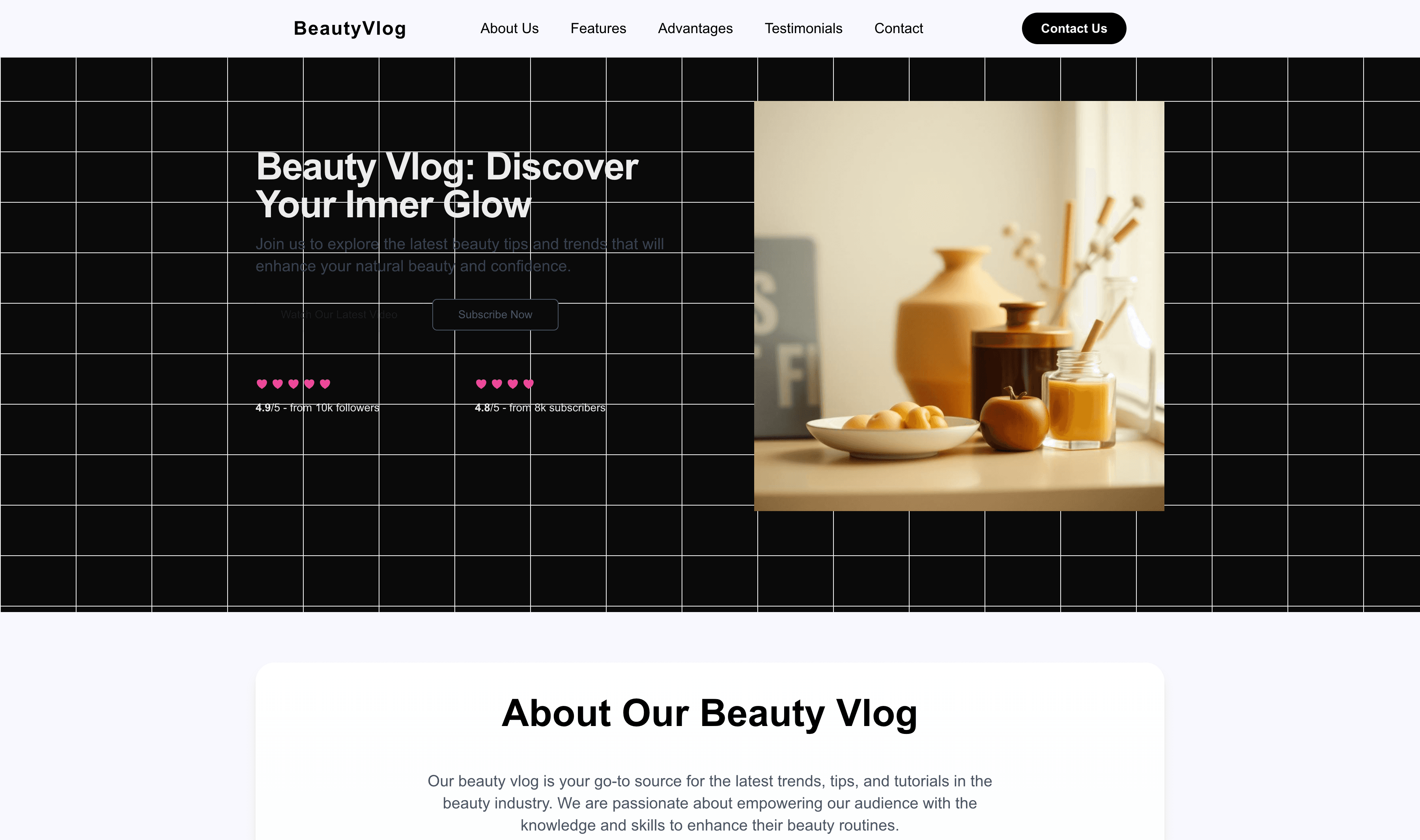 Transform a Beauty Vlog Website Template into Website in Minutes