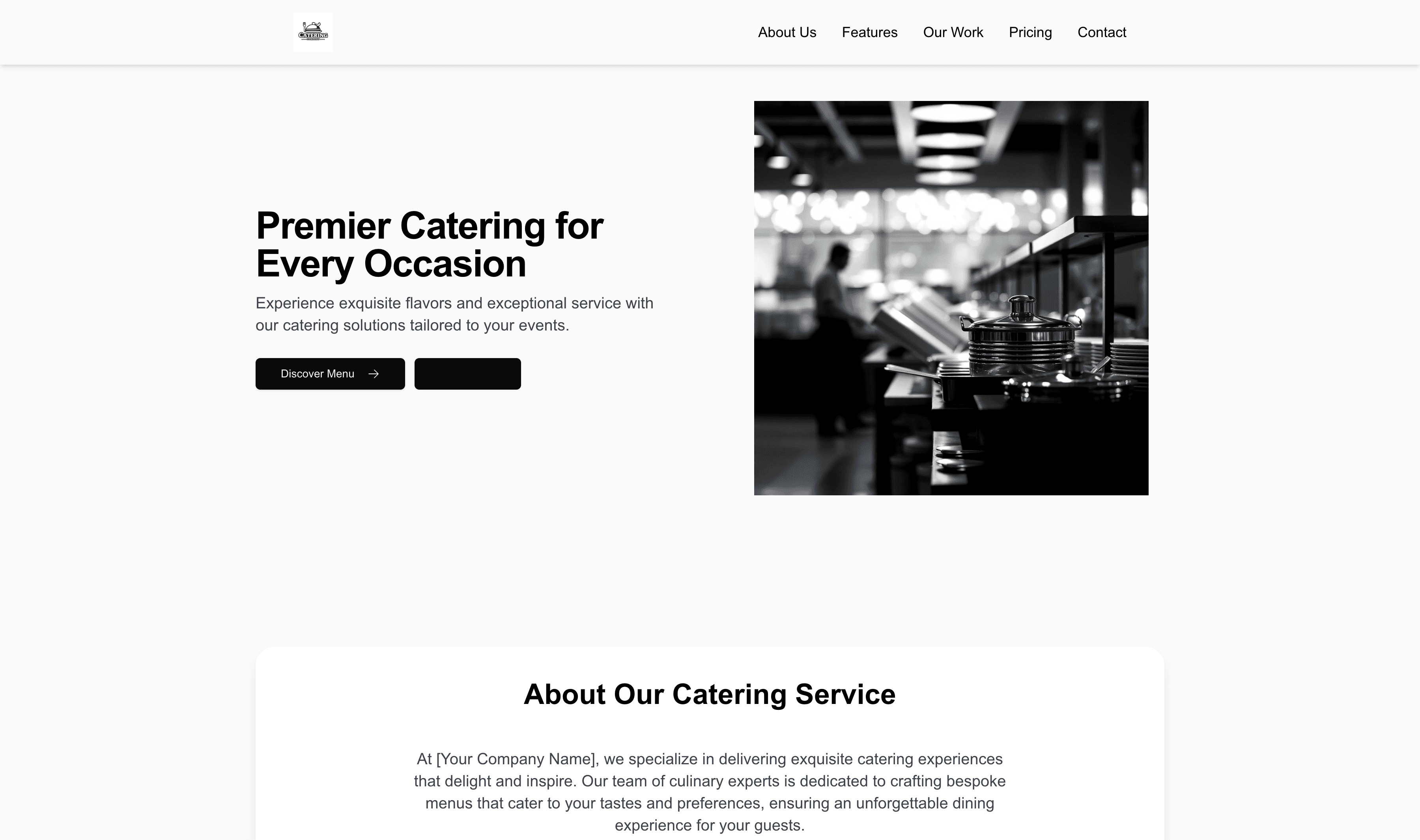 Transform a Catering Company Website Template into Website in Minutes