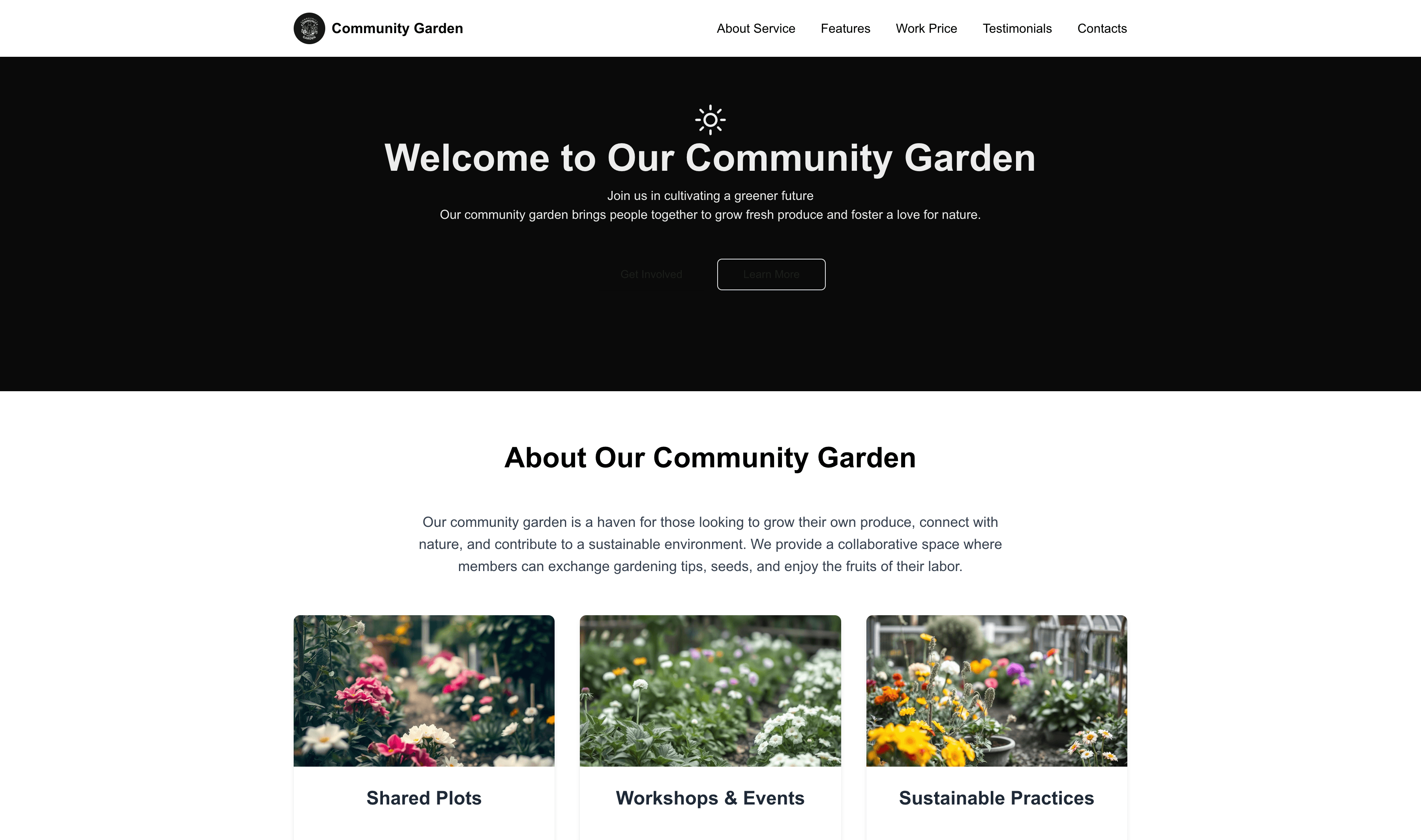 Transform a Community Garden Website Template into Website in Minutes