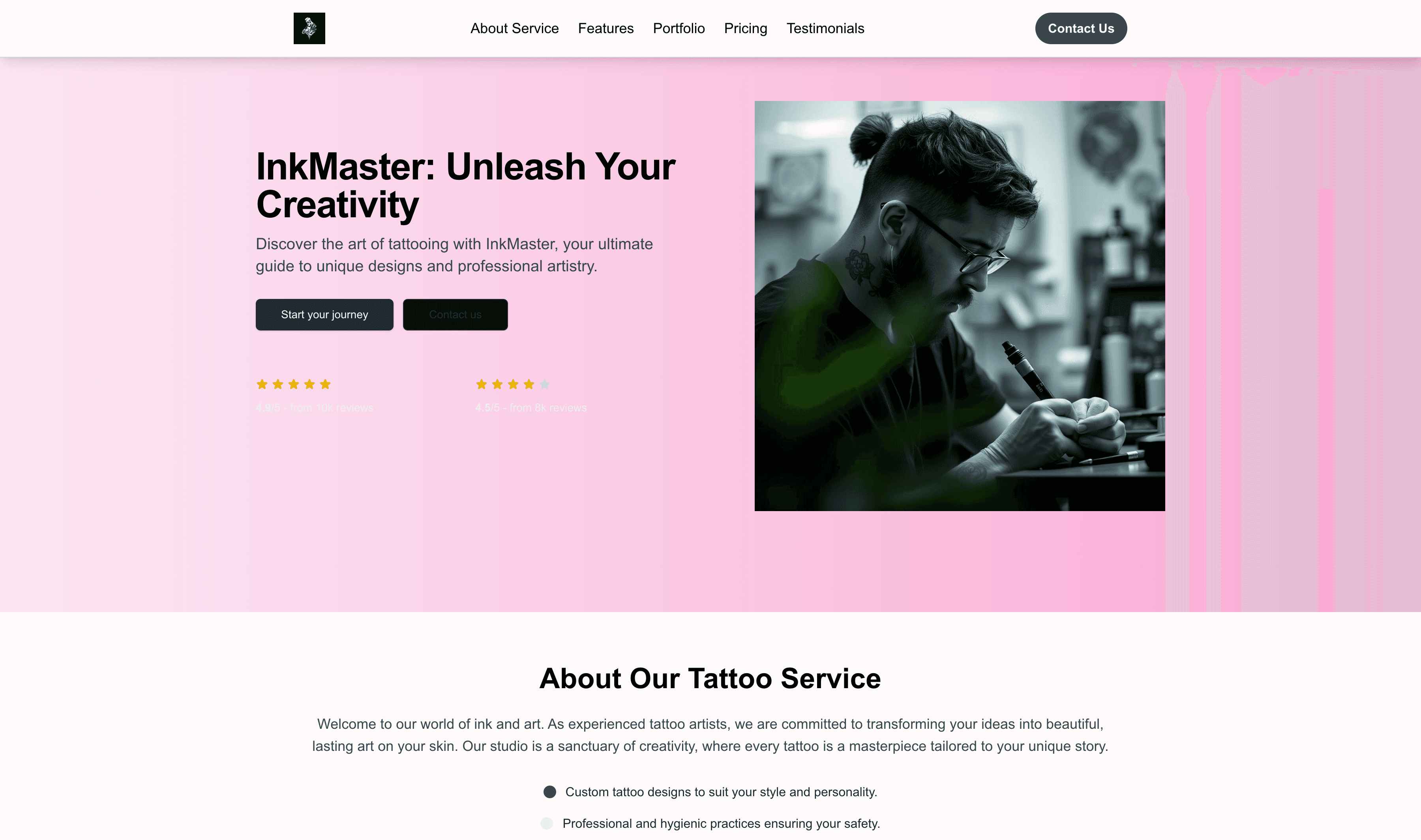 Transform a Tattoo Artist Website Template into Website in Minutes