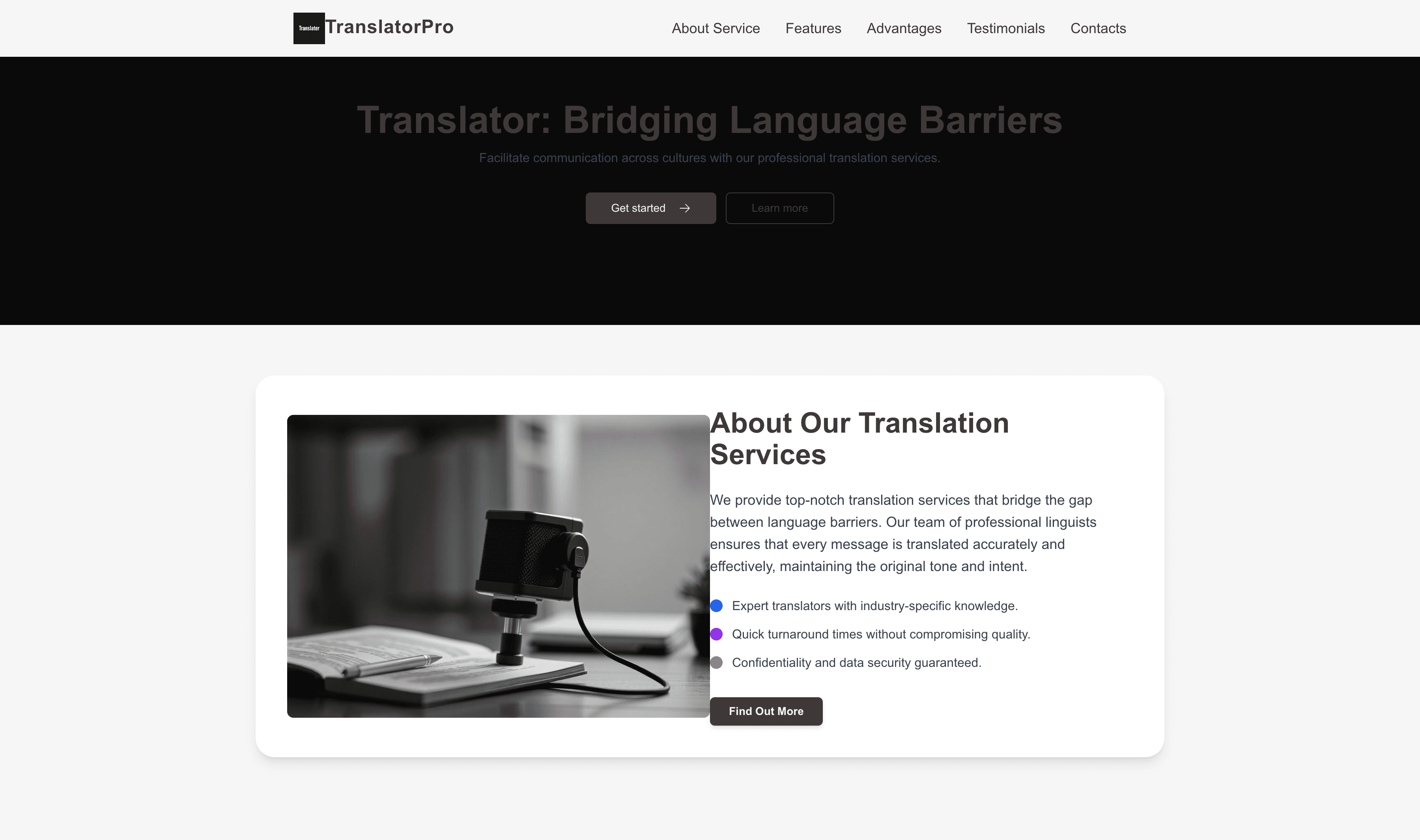 Transform a Translator Website Template into Website in Minutes
