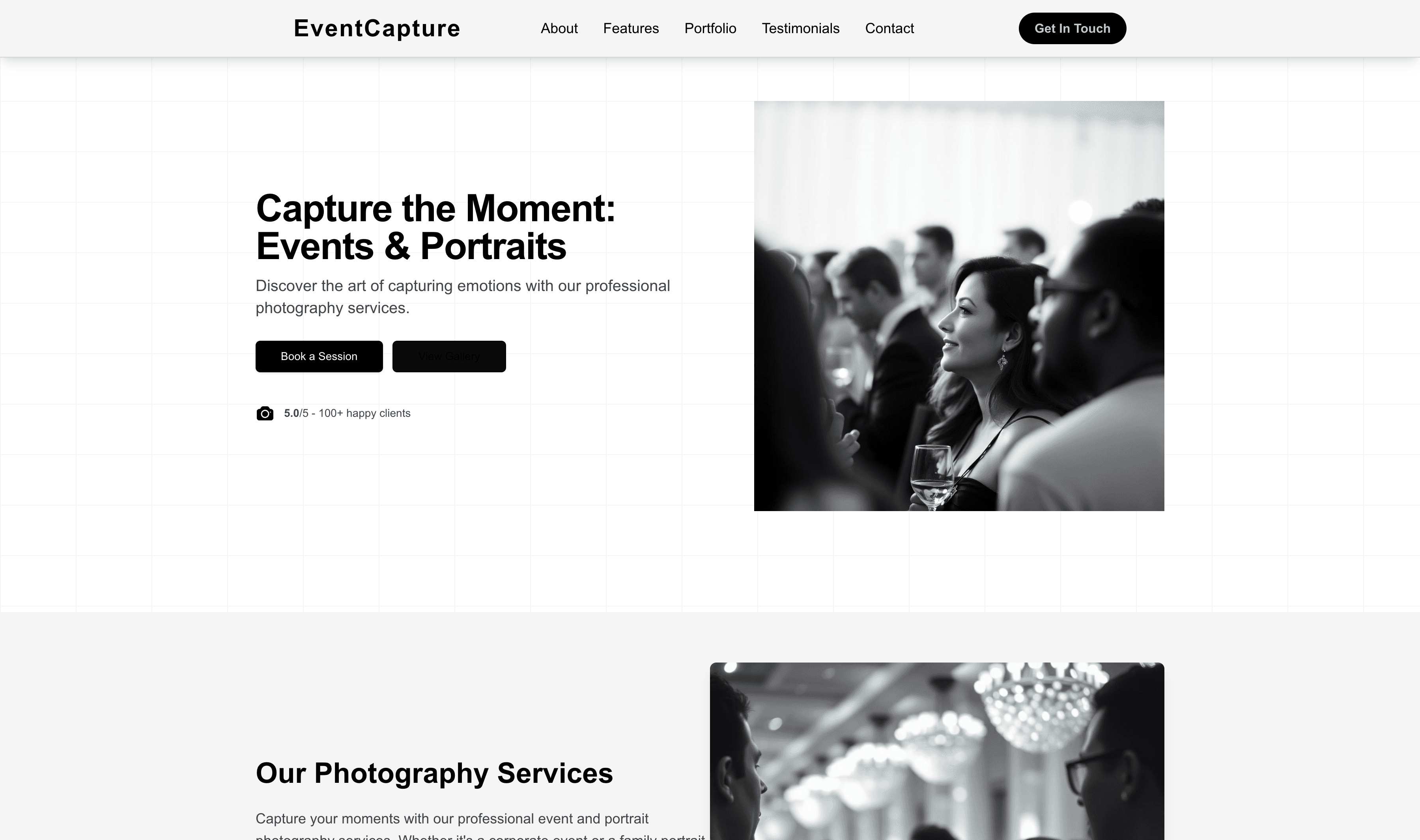 Transform a Events & Portraits Website Template into Website in Minutes