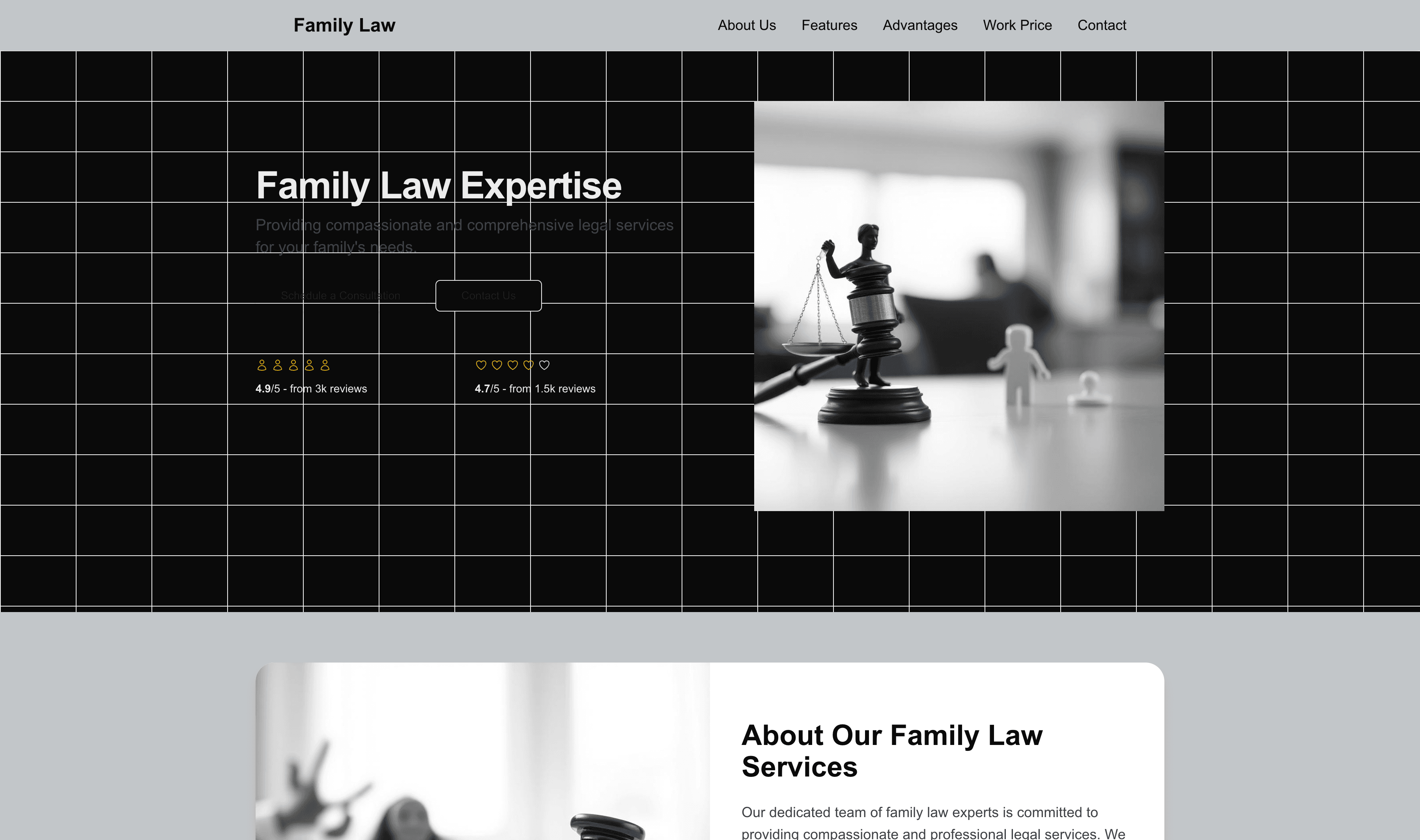 Transform a Family Law (Monochromatic) Website Template into Website in Minutes