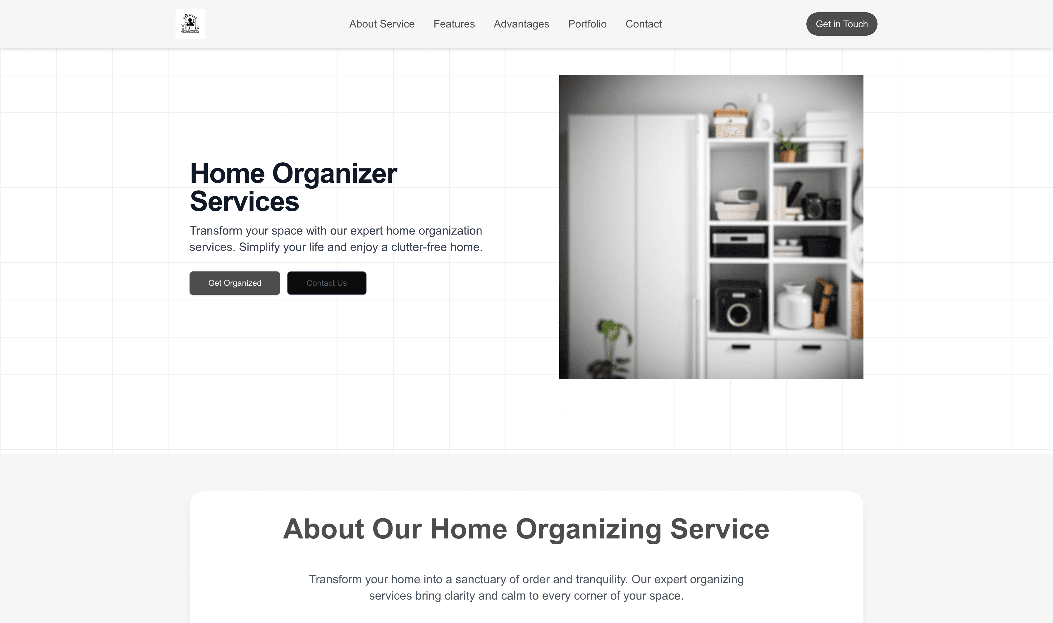Transform a Home Organizer Website Template into Website in Minutes
