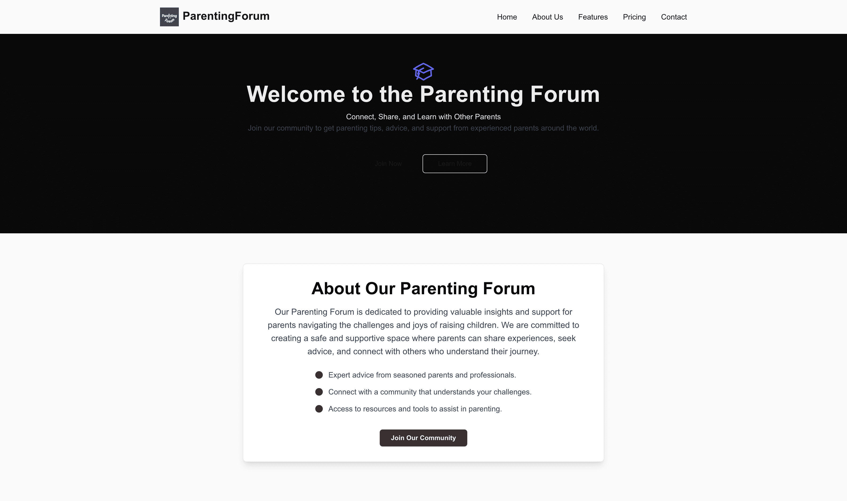 Transform a Parenting Forum Website Template into Website in Minutes
