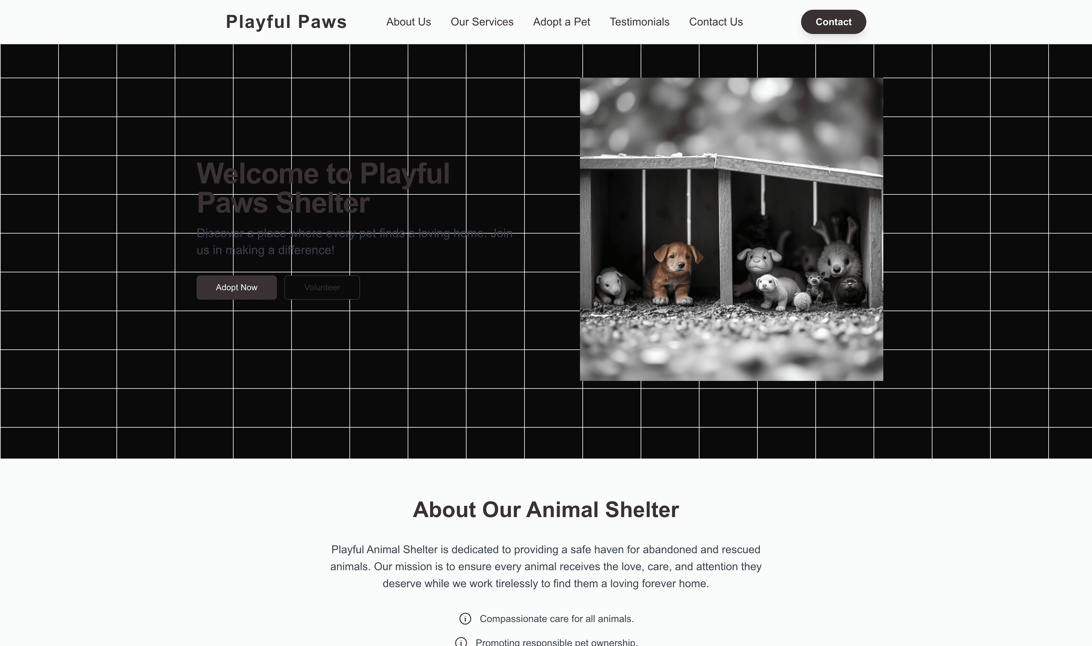 Transform a Animal Shelter (Playful) Website Template into Website in Minutes