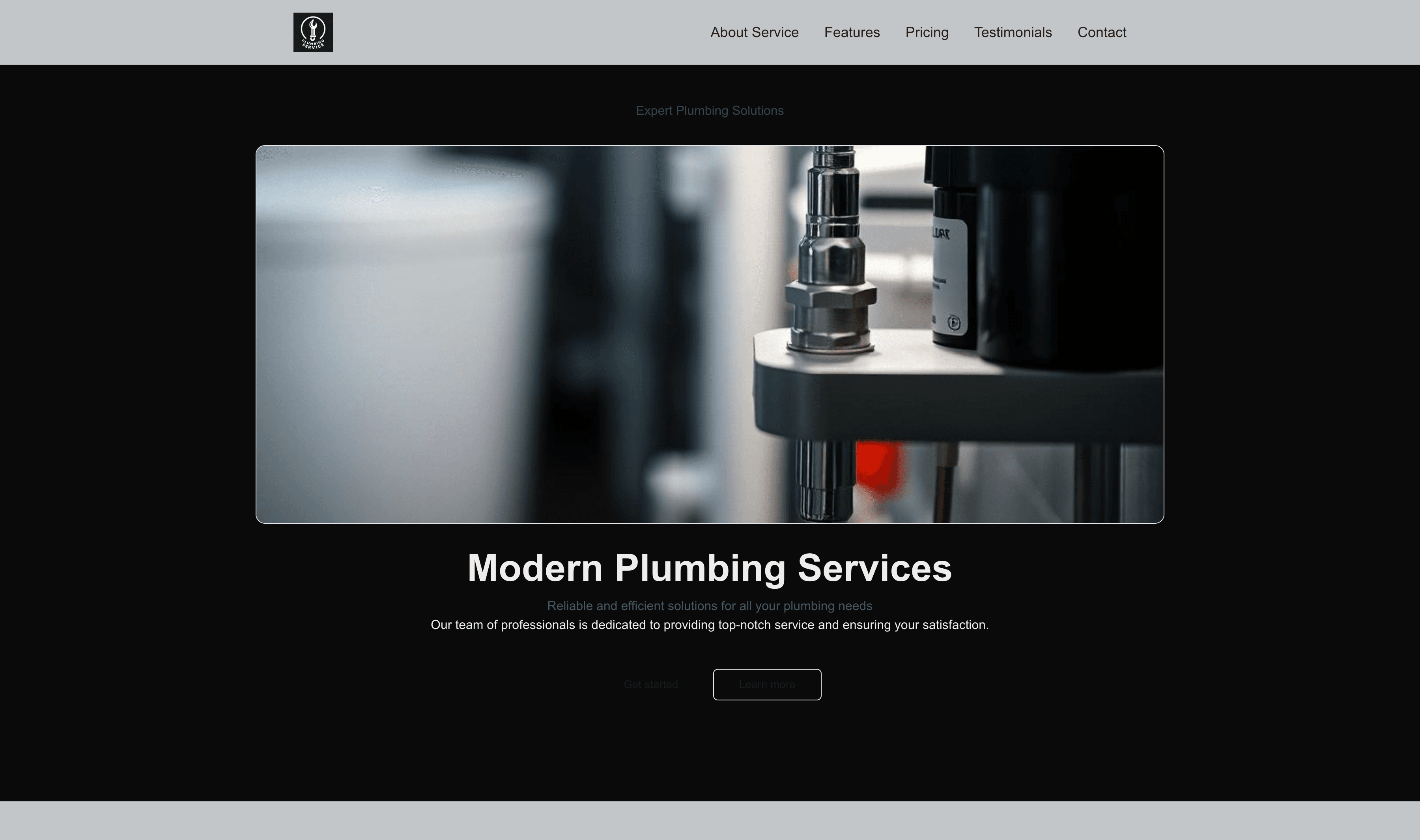 Transform a Plumbing Service (Modern) Website Template into Website in Minutes