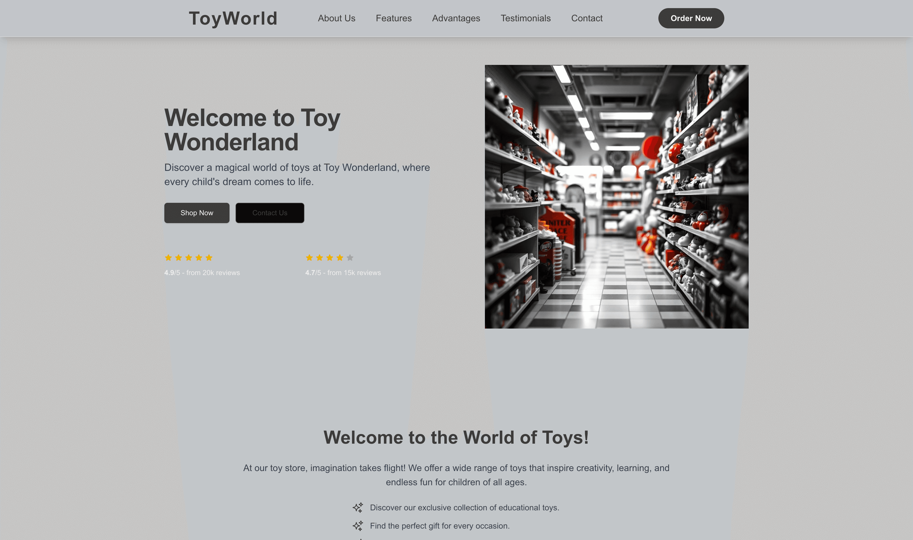 Transform a Toy Store Website Template into Website in Minutes