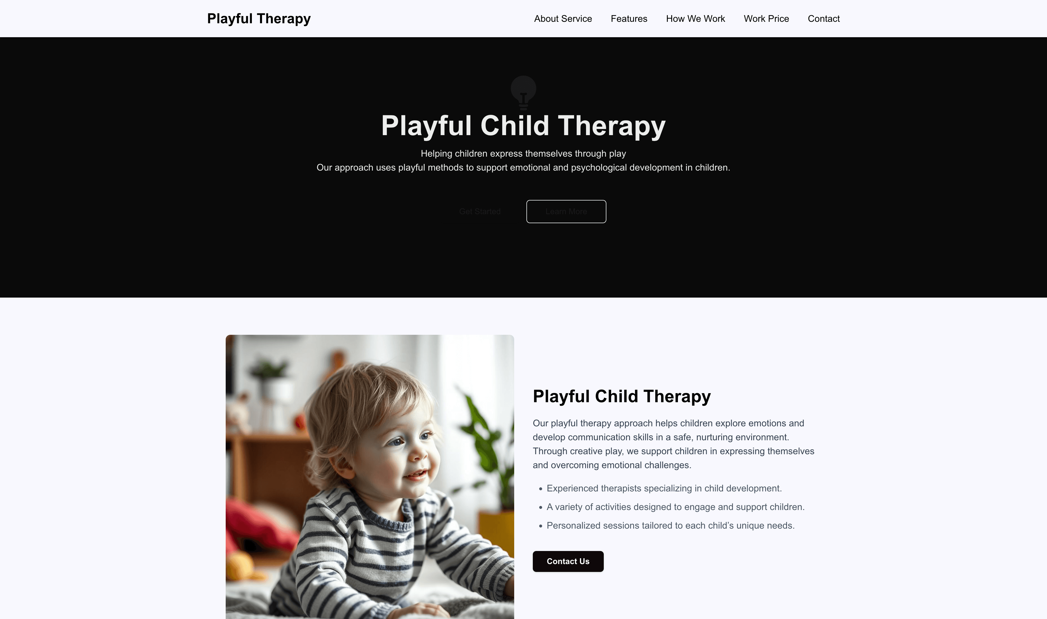 Transform a Child Therapy (Playful) Website Template into Website in Minutes