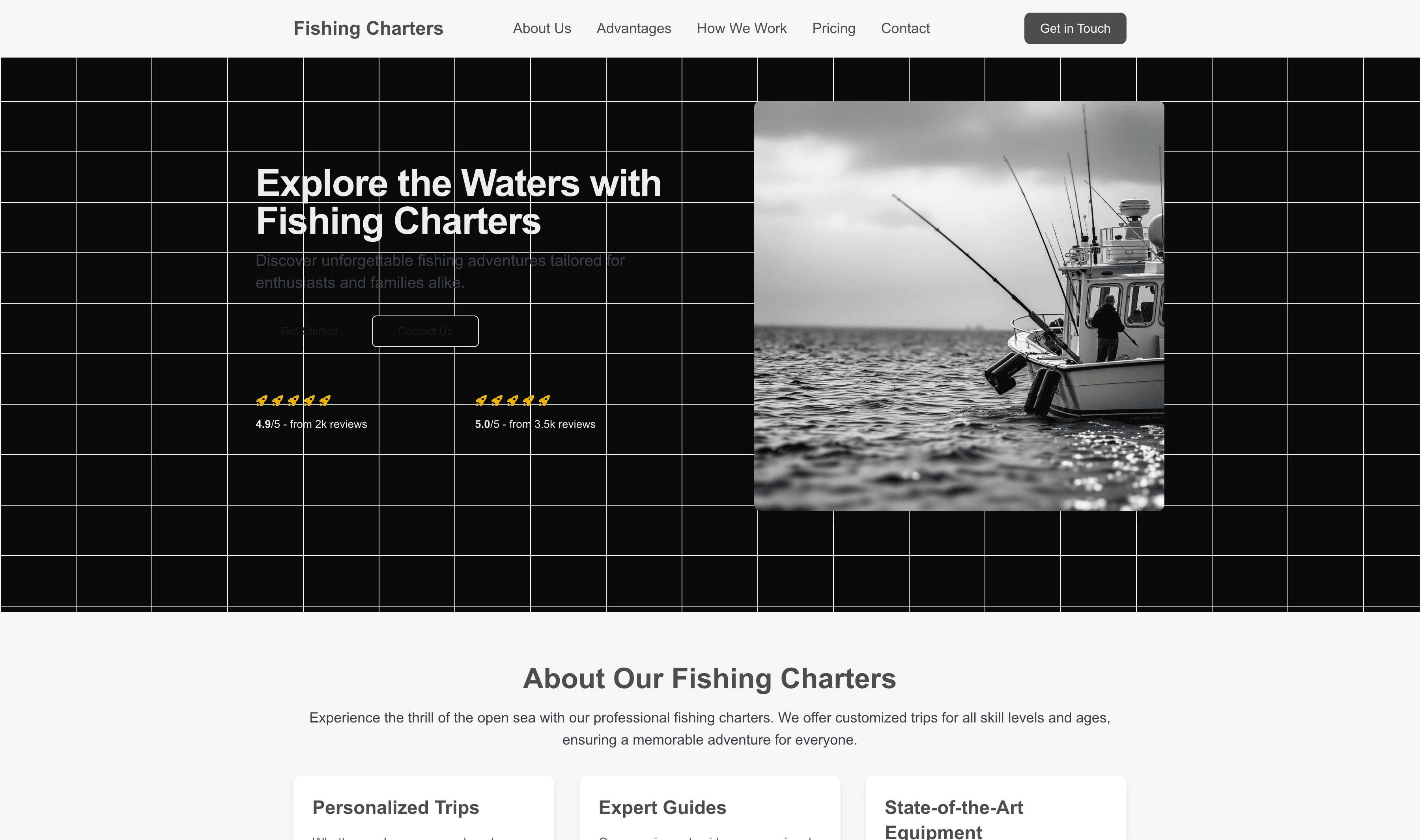 Transform a Fishing Charters Website Template into Website in Minutes