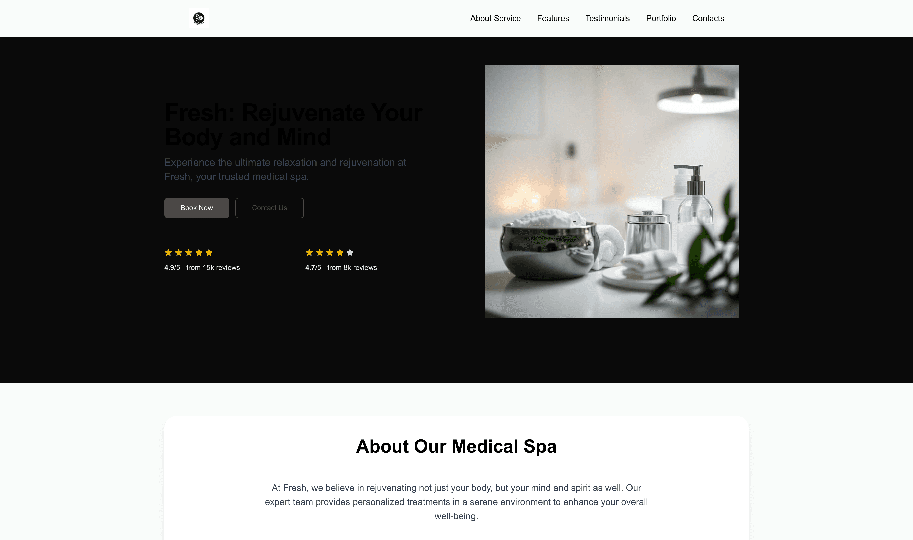Transform a Medical Spa (Fresh) Website Template into Website in Minutes