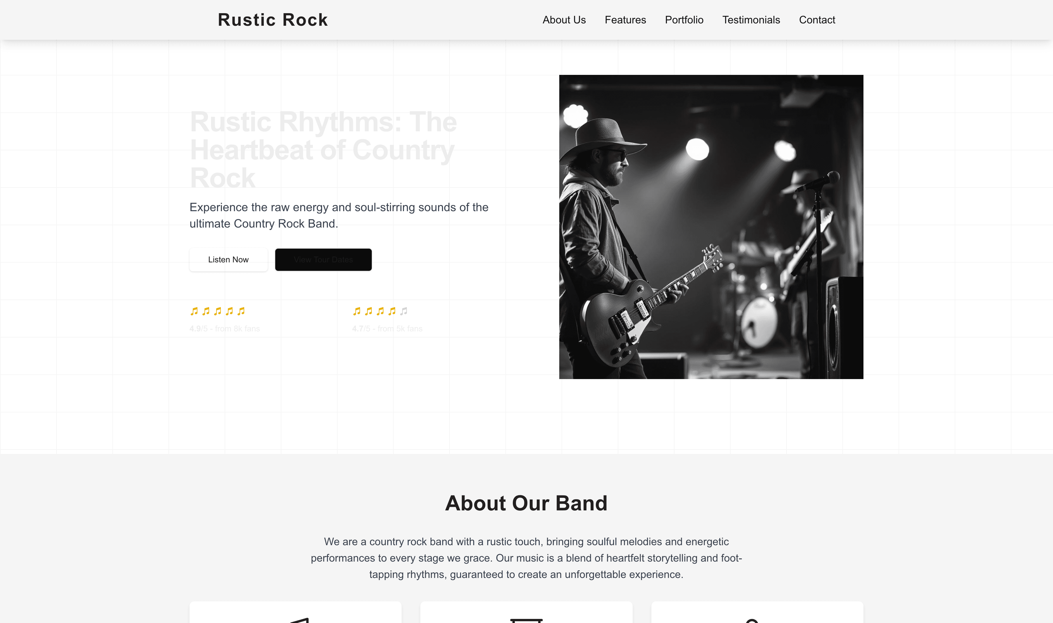 Transform a Country Rock Band (Rustic) Website Template into Website in Minutes