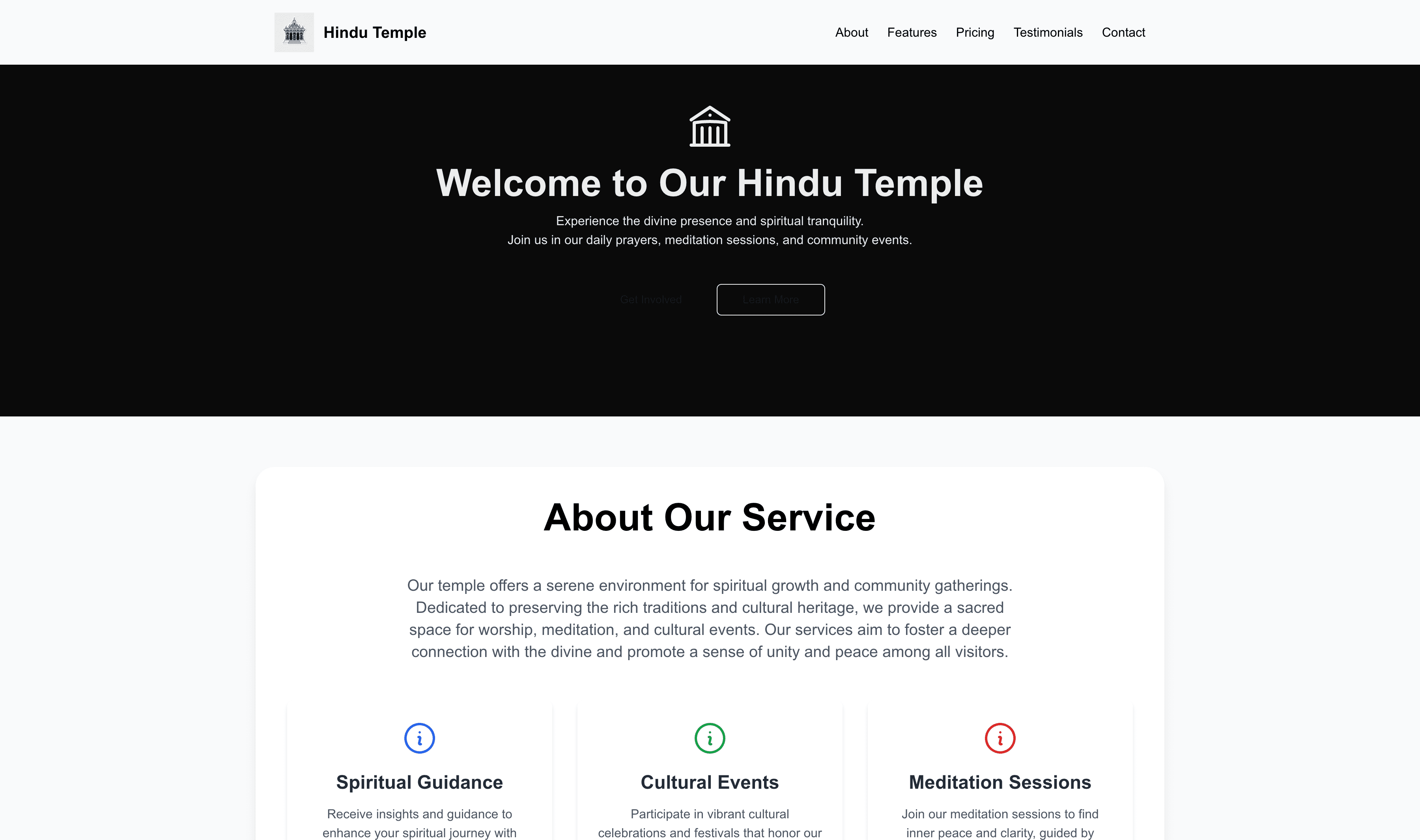 Transform a Hindu Temple Website Template into Website in Minutes