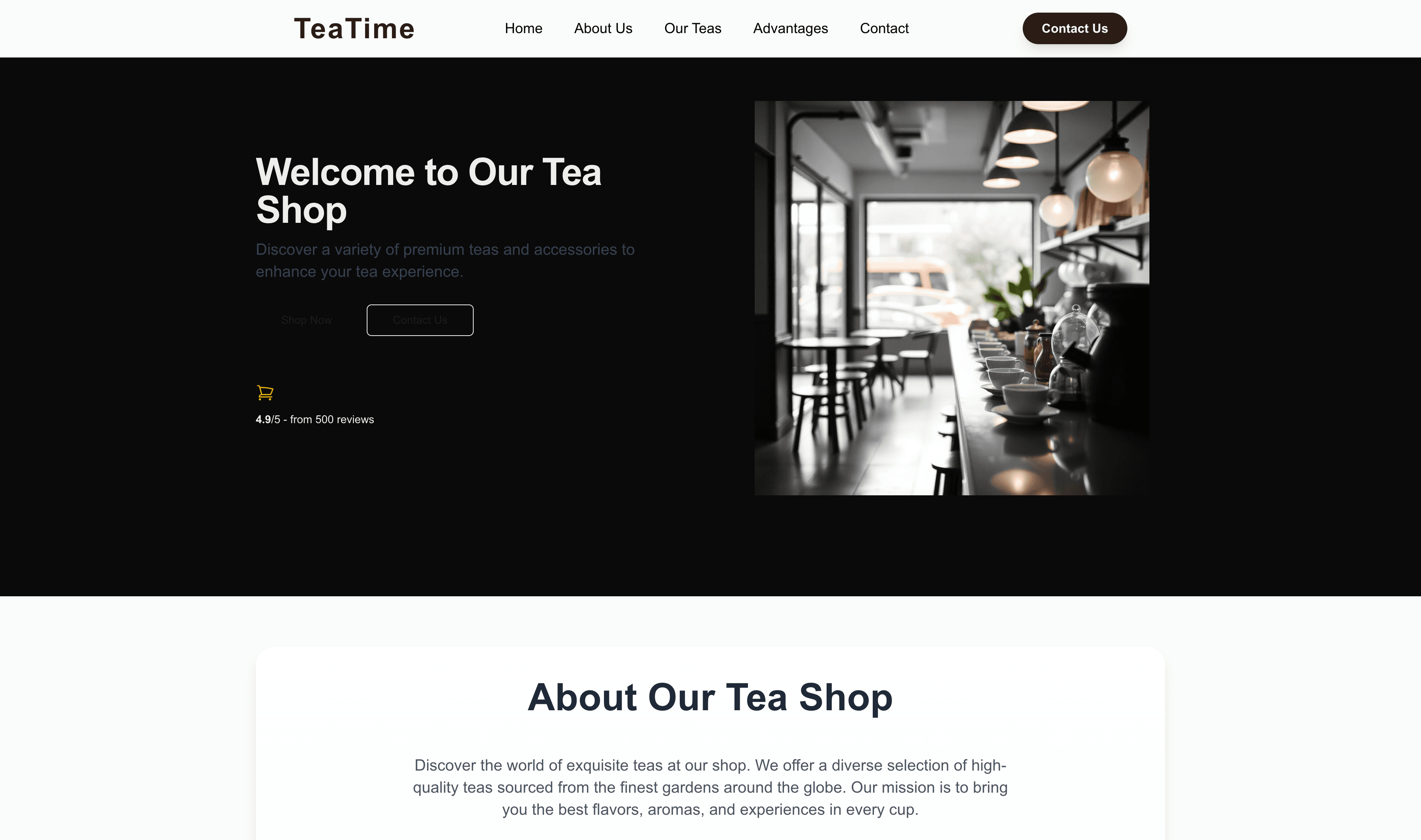Transform a Tea Shop Website Template into Website in Minutes