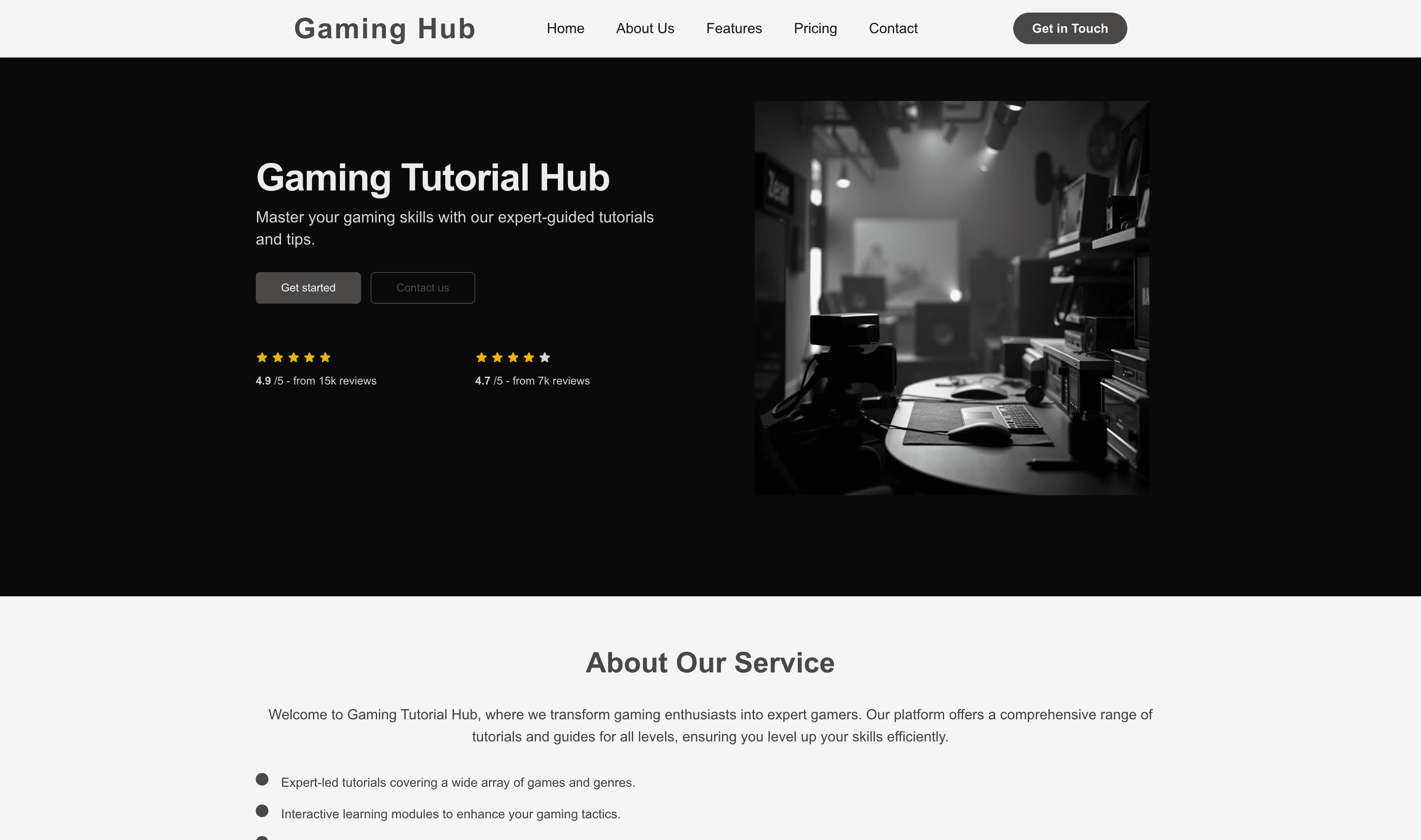 Transform a Gaming Tutorial Hub (Dark) Website Template into Website in Minutes