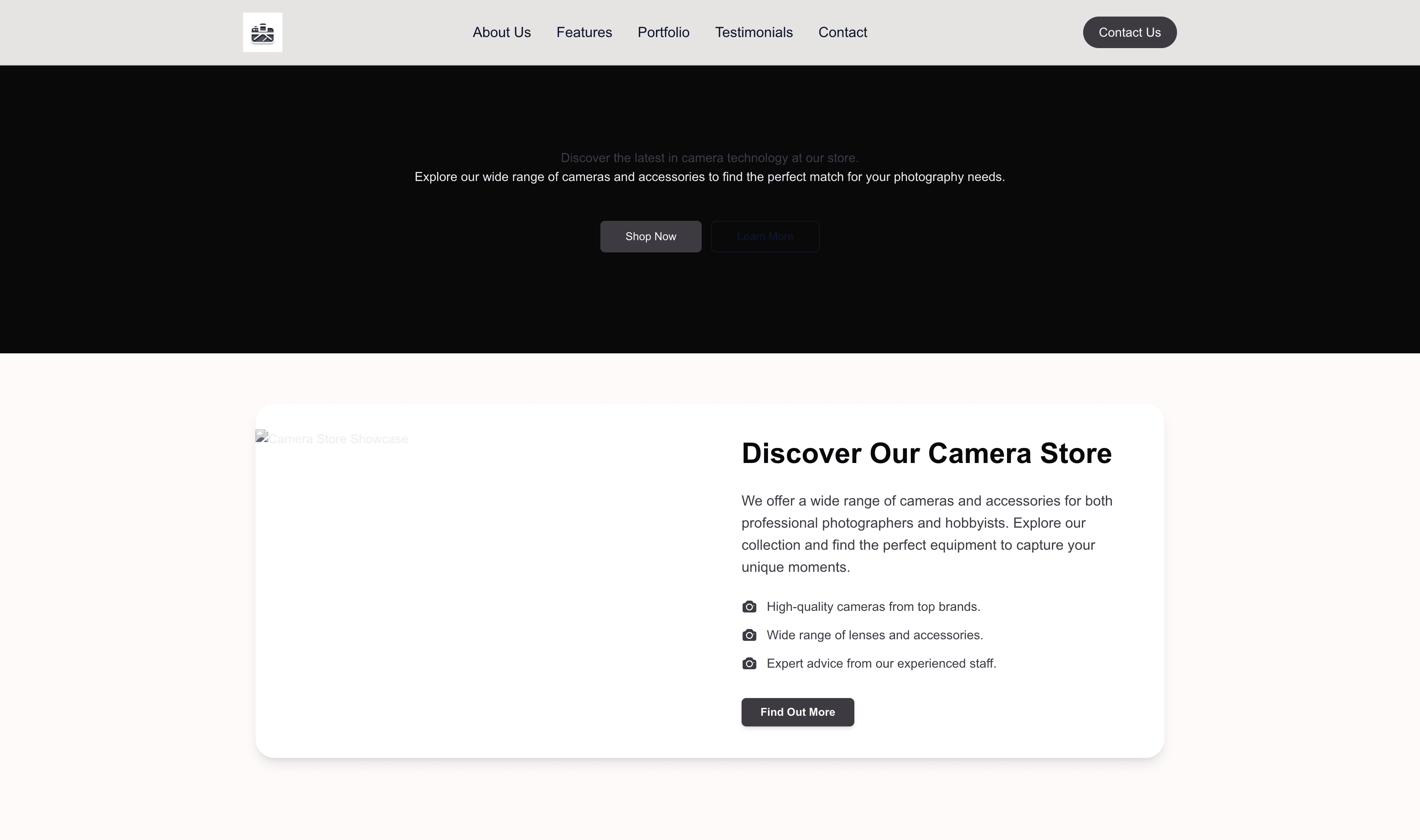 Transform a Camera Store Website Template into Website in Minutes