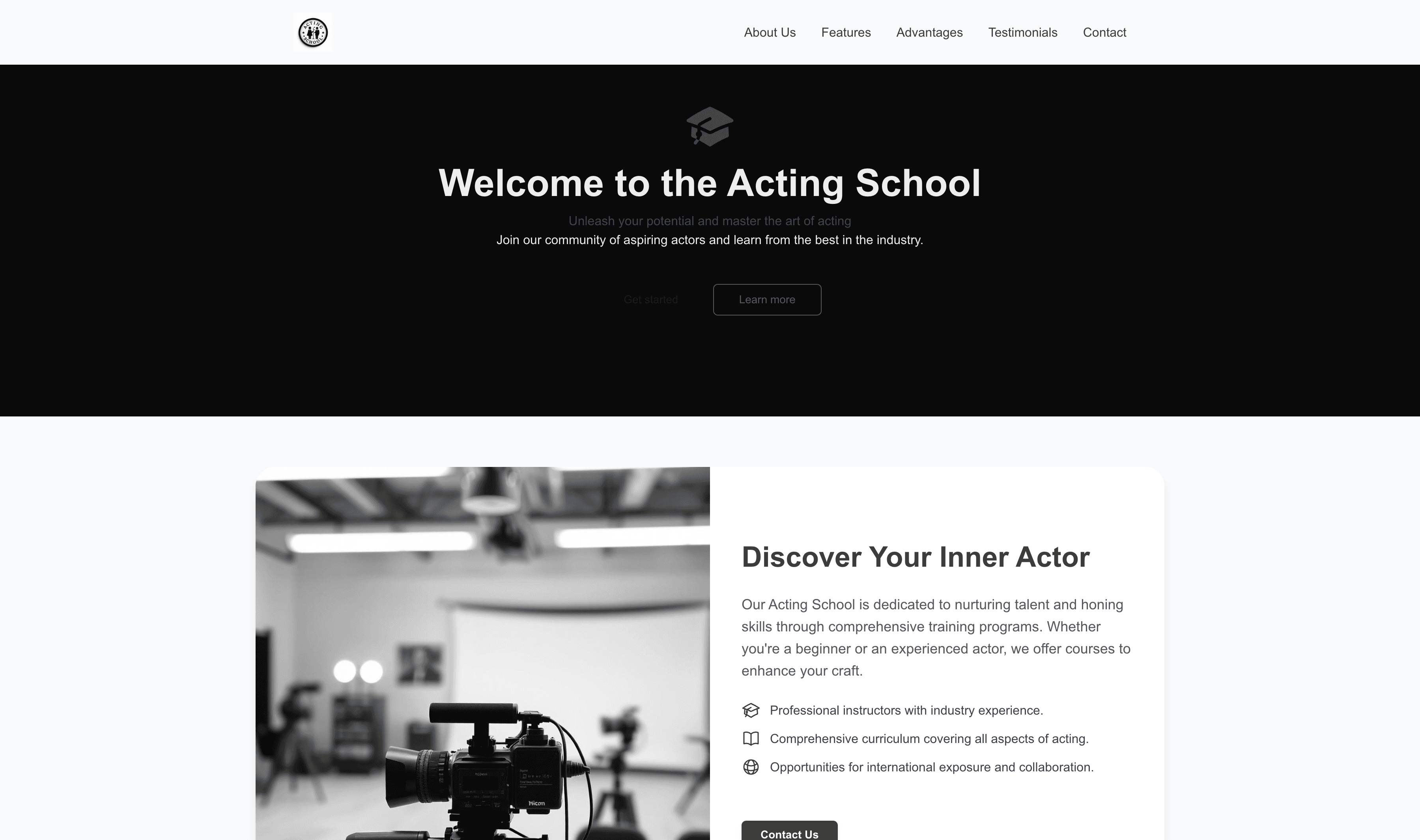 Transform a Acting School Website Template into Website in Minutes
