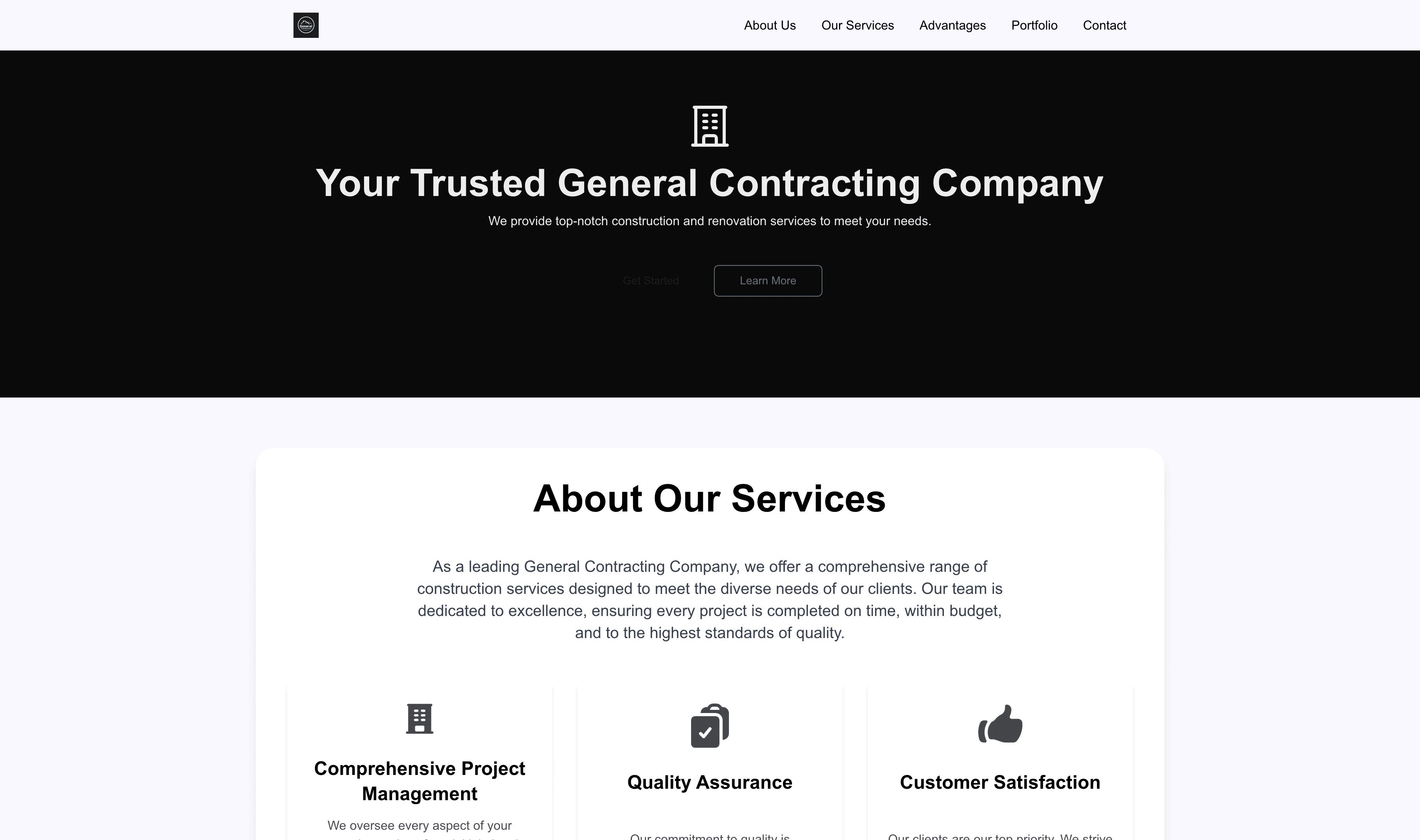 Transform a General Contracting Company (Simple) Website Template into Website in Minutes