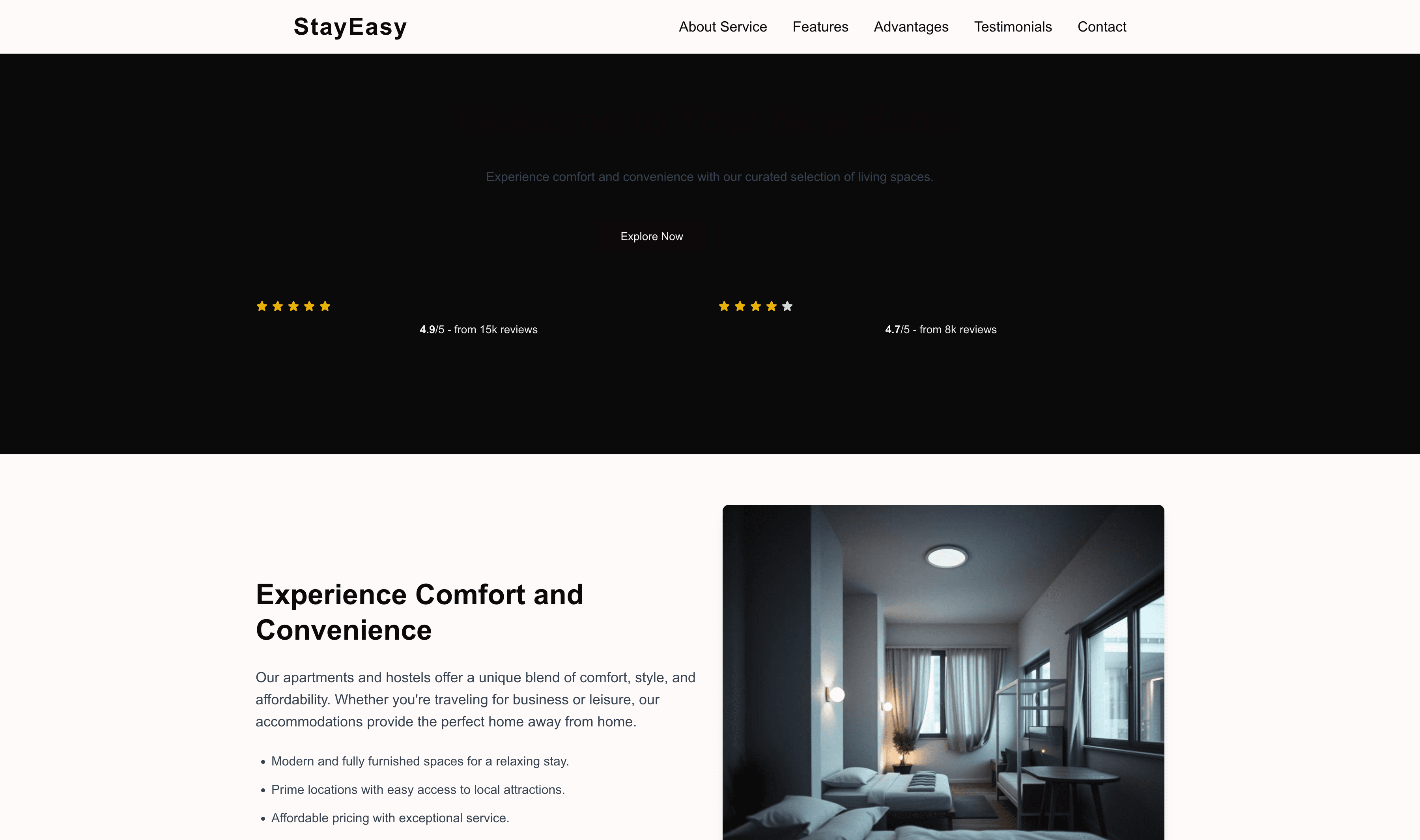 Transform a Apartments & Hostels Website Template into Website in Minutes